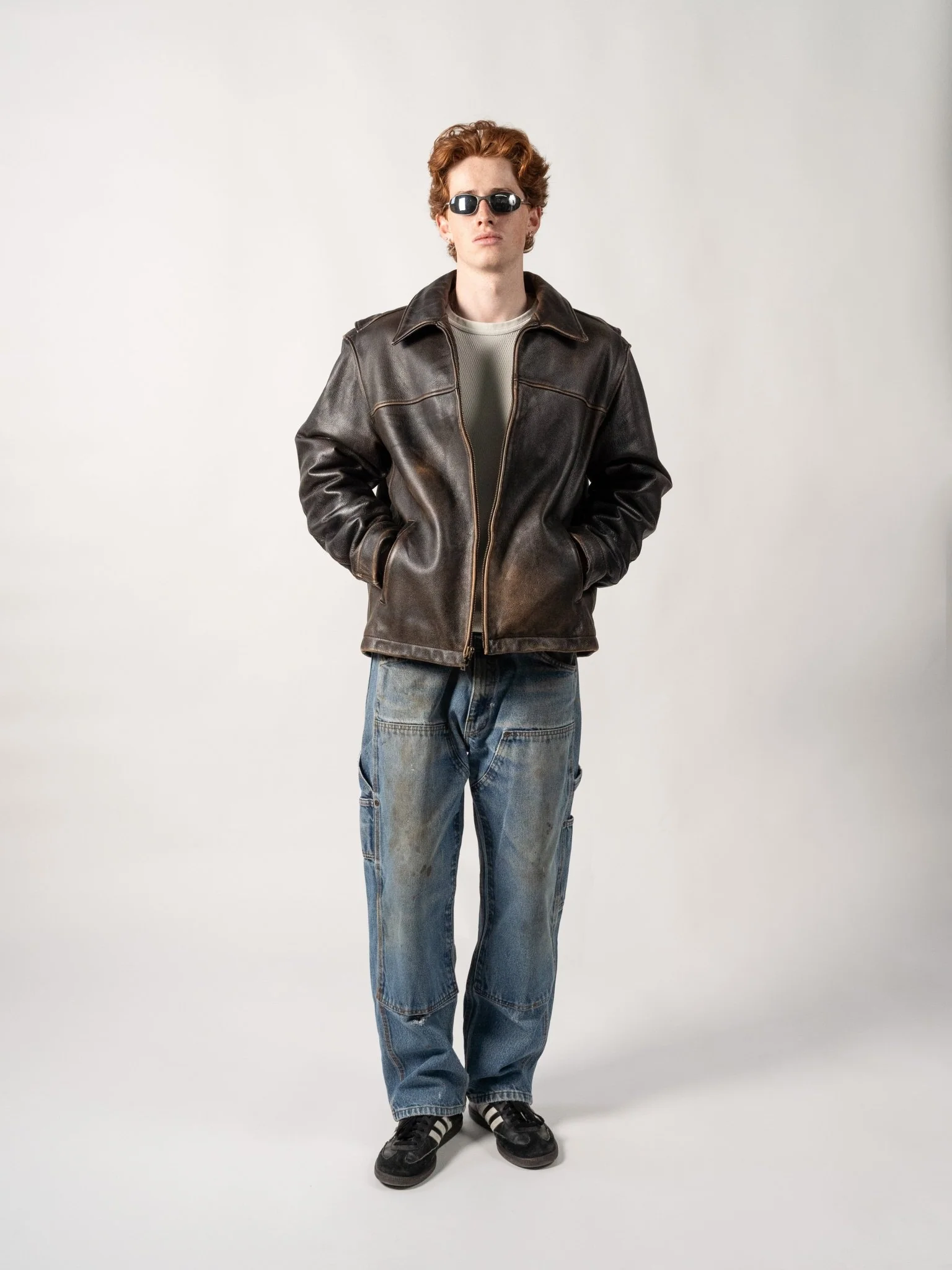 Vintage 90s Brown Eddie Bauer Leather Jacket (M) - Image 2