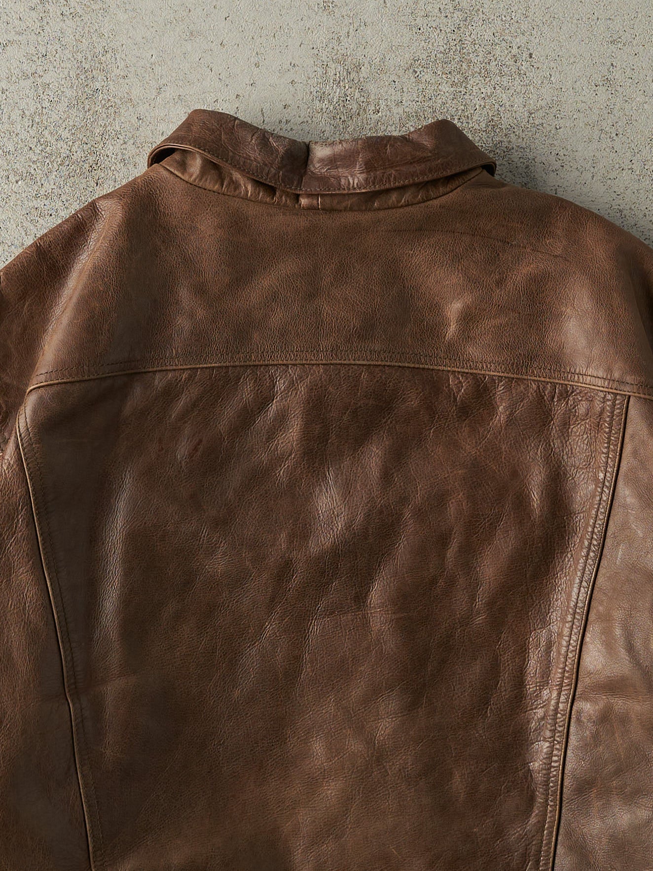 Vintage 90s Brown Gap Leather Jacket (M) - Image 4