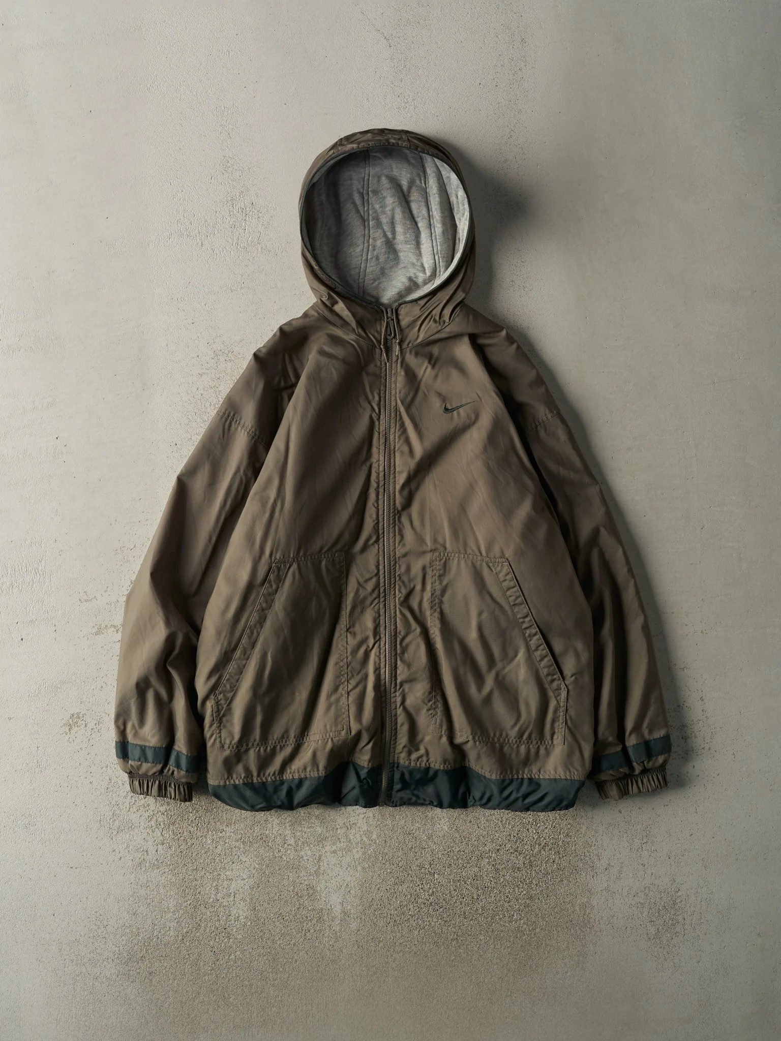 Vintage 90s Brown & Green Nike Reversible Windbreaker Jacket (XL)