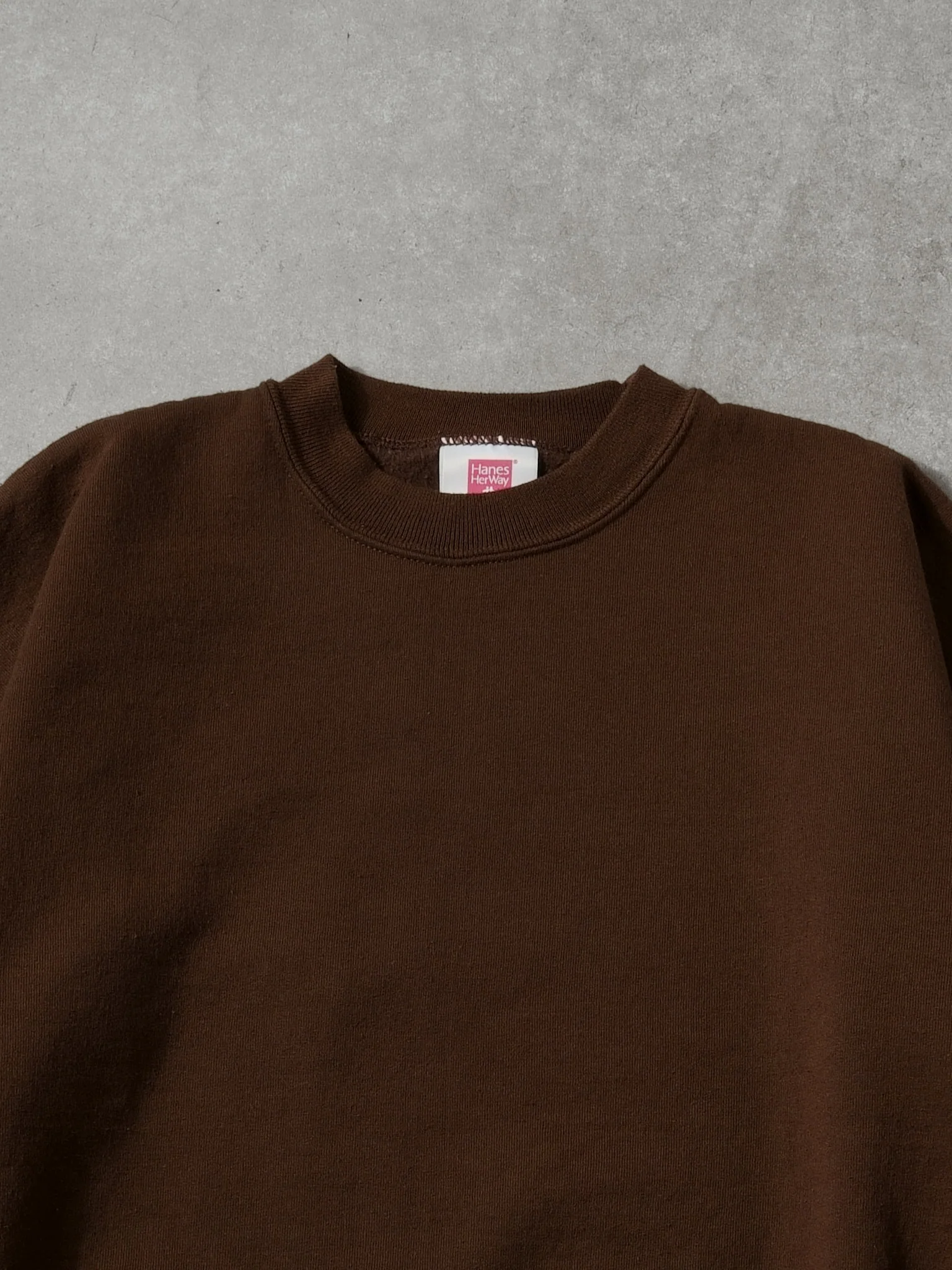 Vintage 90s Brown Hanes Blank Crewneck (M) - Image 2