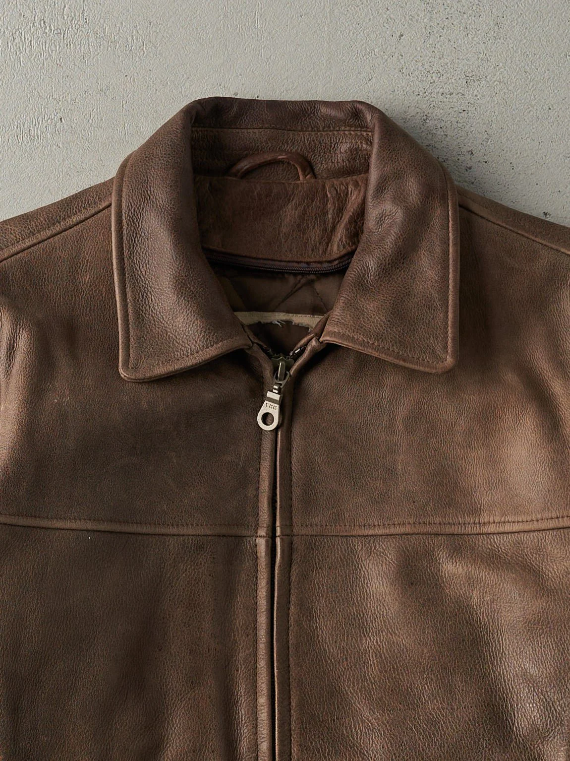 Vintage 90s Brown Leather Jacket (S) - Image 2