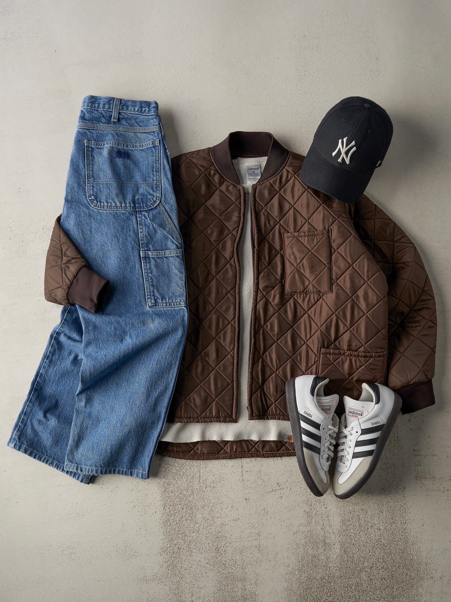 Vintage 90s Brown Nylon Liner Style Jacket (L/XL) - Image 2