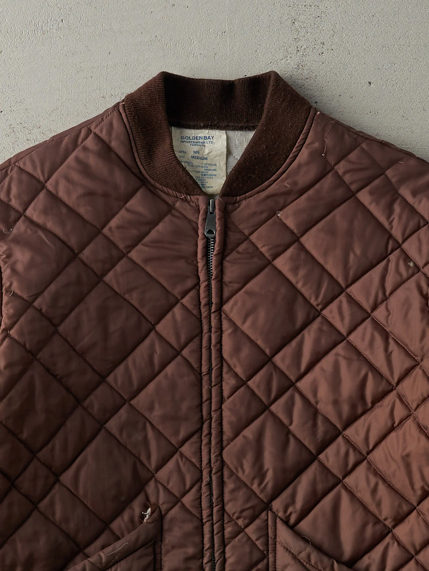 Vintage 90s Brown Nylon Liner Jacket (S) - Image 2