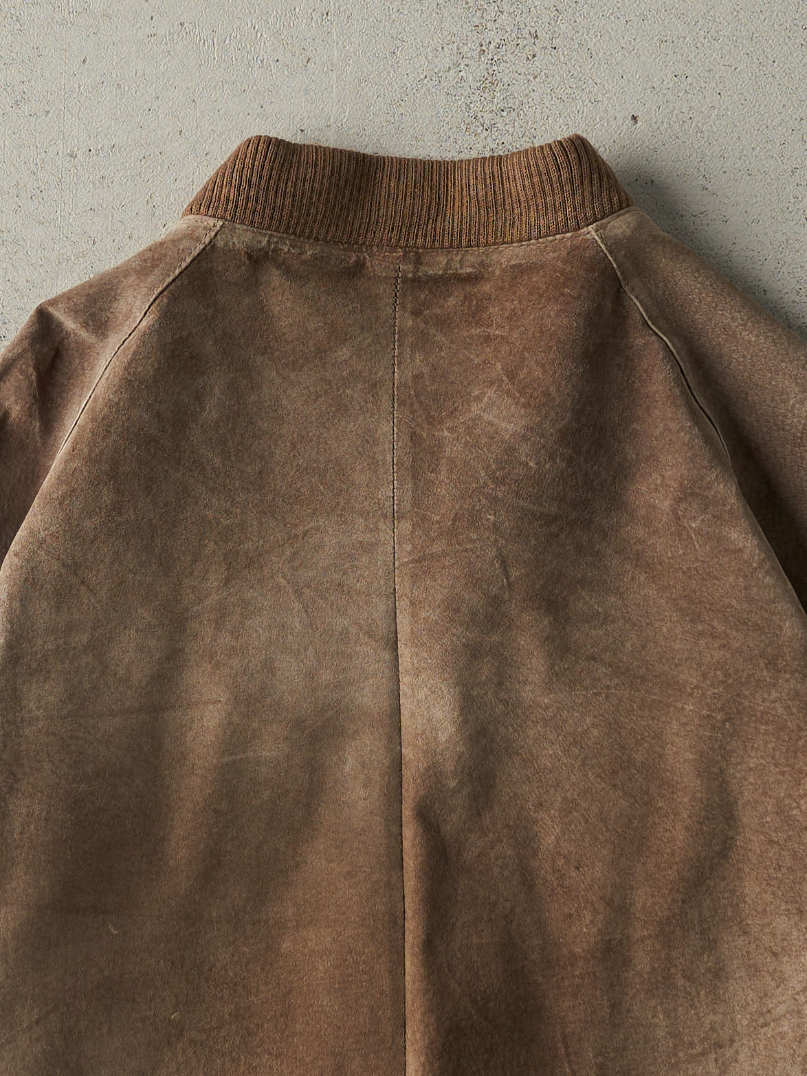 Vintage 90s Brown Peter England Suede Bomber Jacket (M) - Image 5