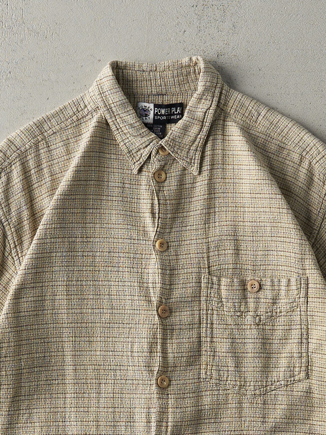 Vintage 90s Brown Short Sleeve Button Up (M) - Image 2