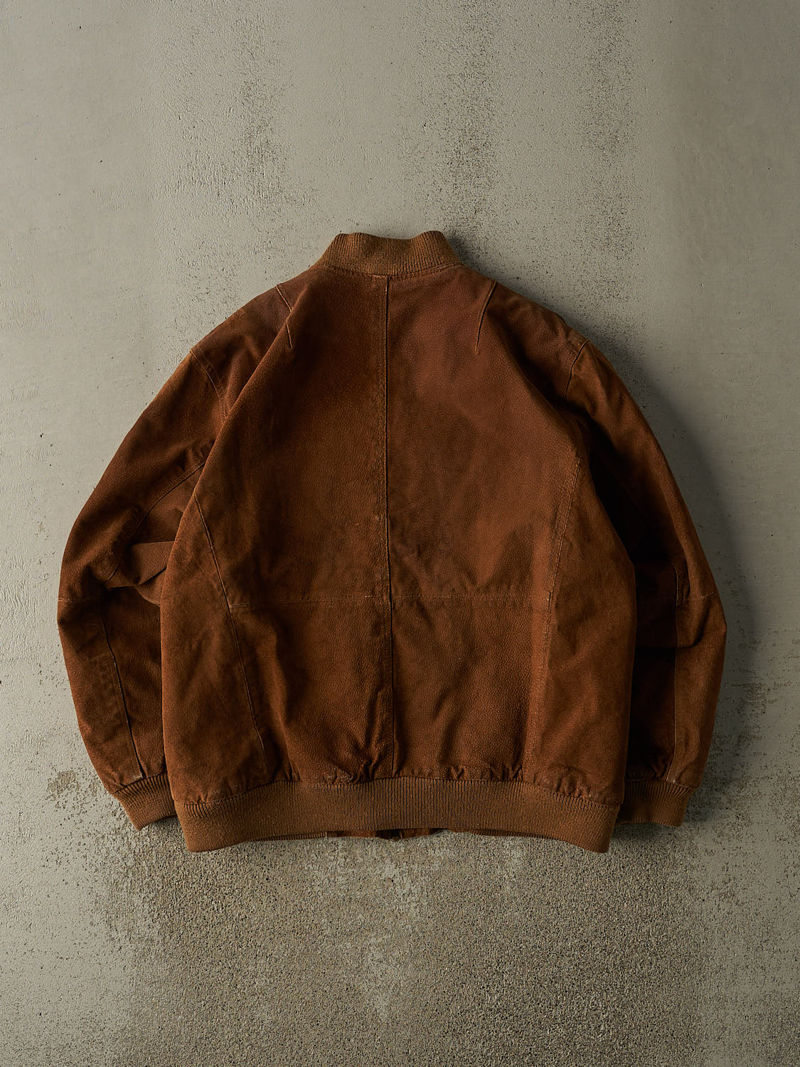 Vintage 90s Brown Suede Bomber Jacket (L/XL) - Image 2