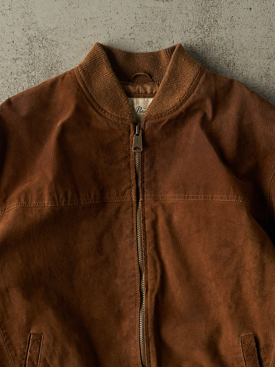 Vintage 90s Brown Suede Bomber Jacket (L/XL) - Image 3