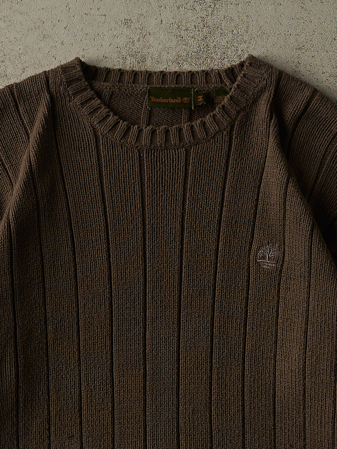 Vintage 90s Brown Timberland Embroidered Knit (M/L) - Image 3