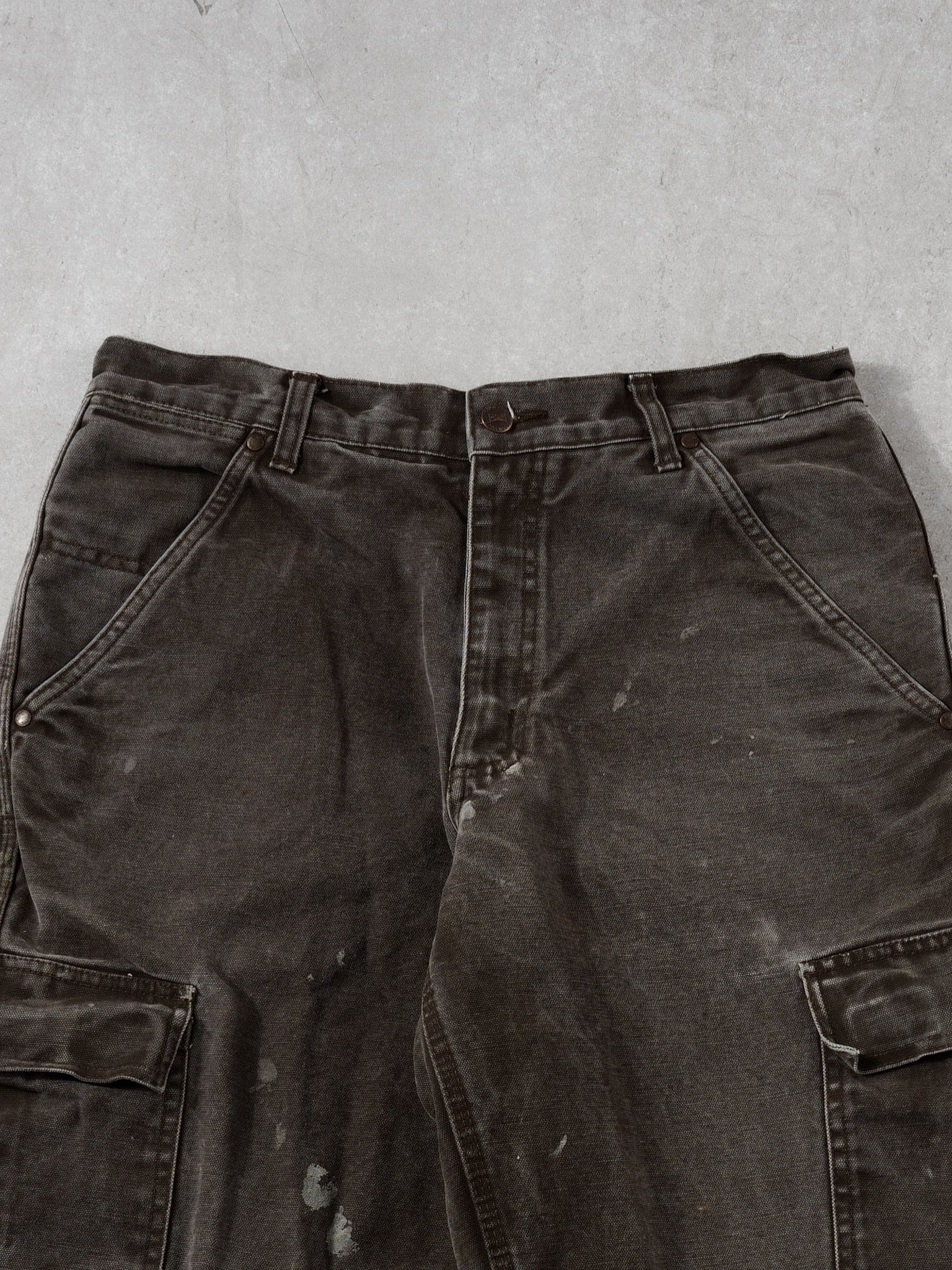 Vintage 90s Brown Tough Duck Workwear Cargo Pants (32x33) - Image 3
