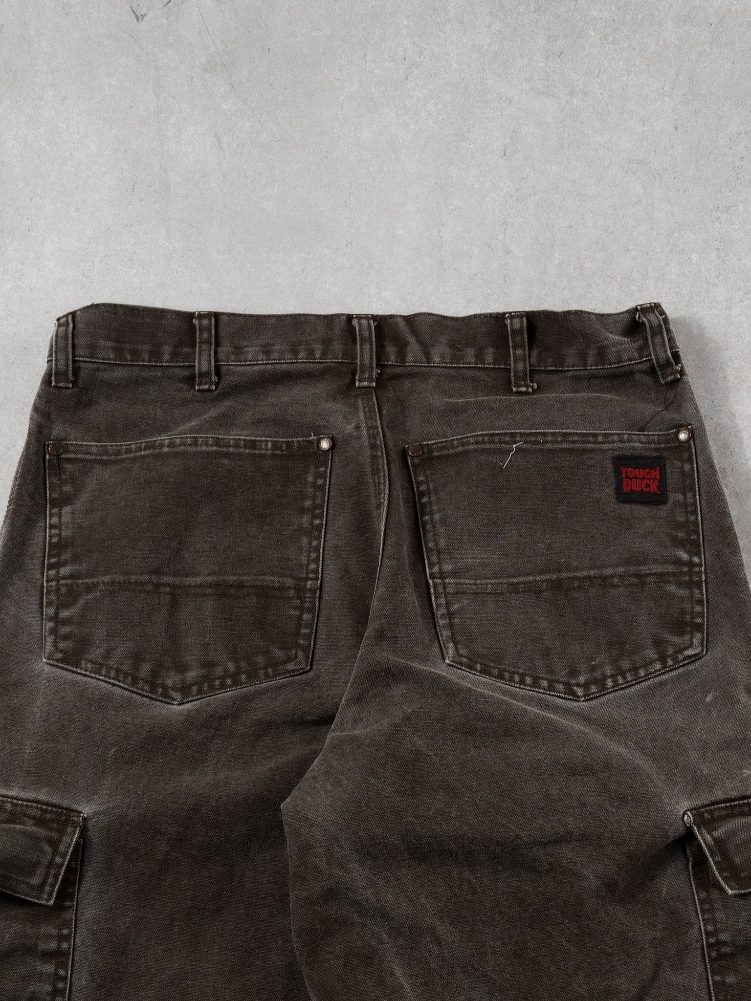 Vintage 90s Brown Tough Duck Workwear Cargo Pants (32x33) - Image 4