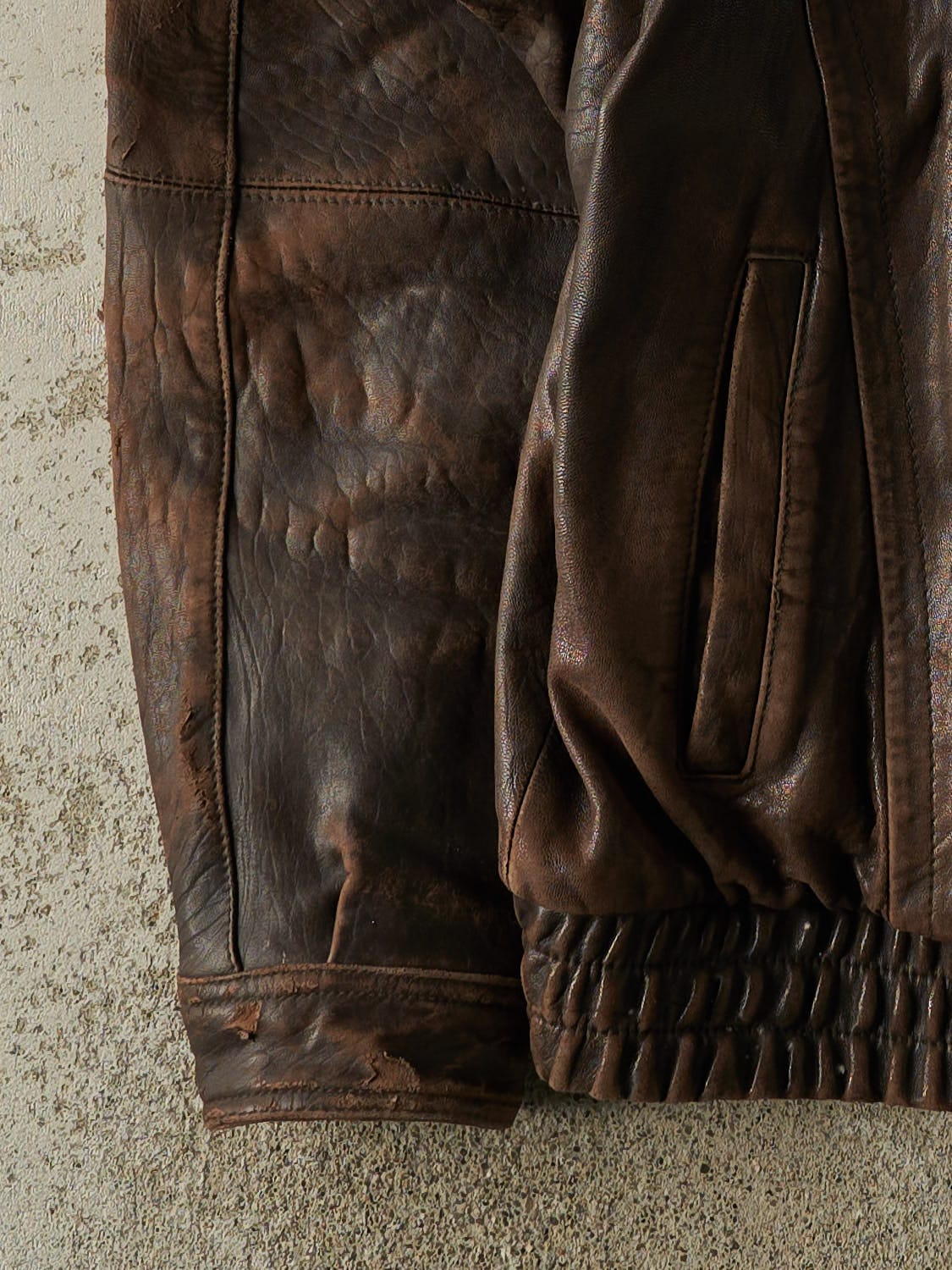 Vintage 90s Brown Wilsons Leather Bomber Jacket (L/XL) - Image 4