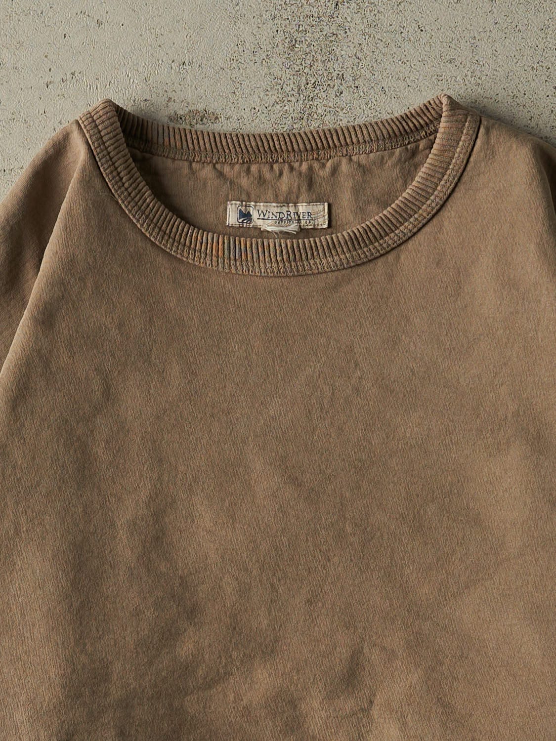 Vintage 90s Brown Wind River Blank Crewneck (L/XL) - Image 2