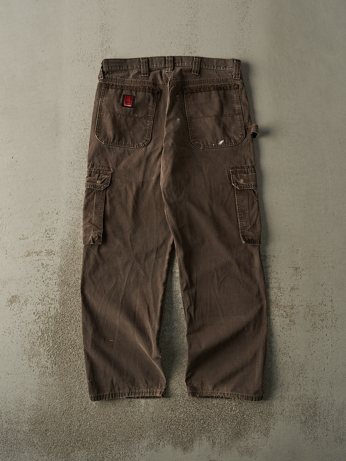 Vintage 90s Brown Wrangler Riggs Carpenter Work Pants (35x30) - Image 3