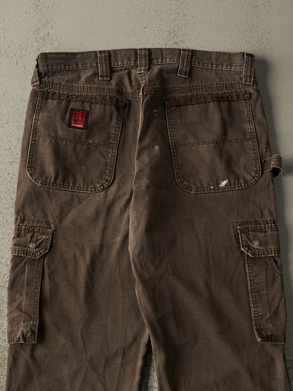 Vintage 90s Brown Wrangler Riggs Carpenter Work Pants (35x30) - Image 5