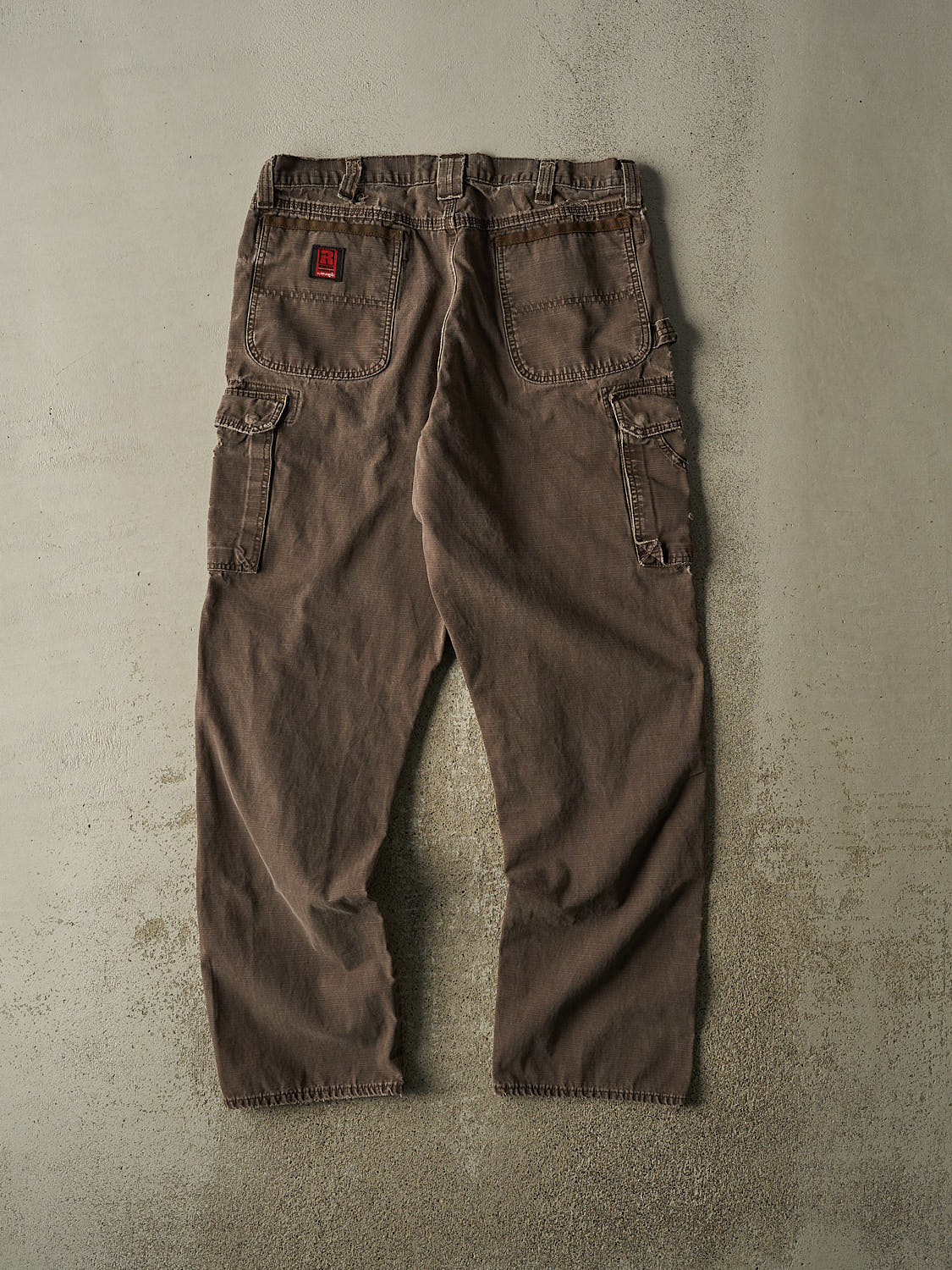Vintage 90s Brown Wrangler Riggs Ripstop Carpenter Cargo Pants (37x33) - Image 3