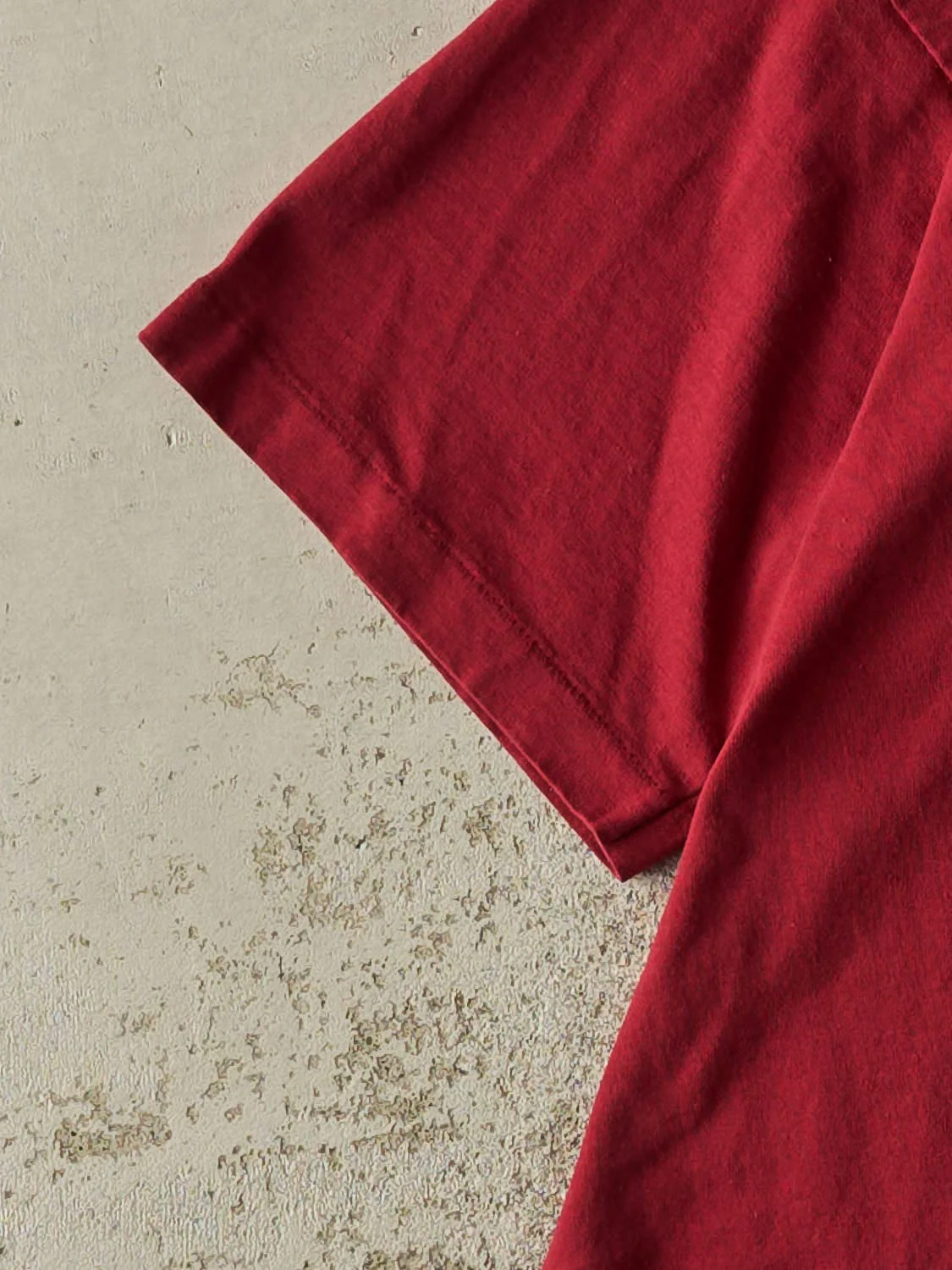 Vintage 90s Burgundy Blank Single Stitch Tee (L/XL) - Image 3