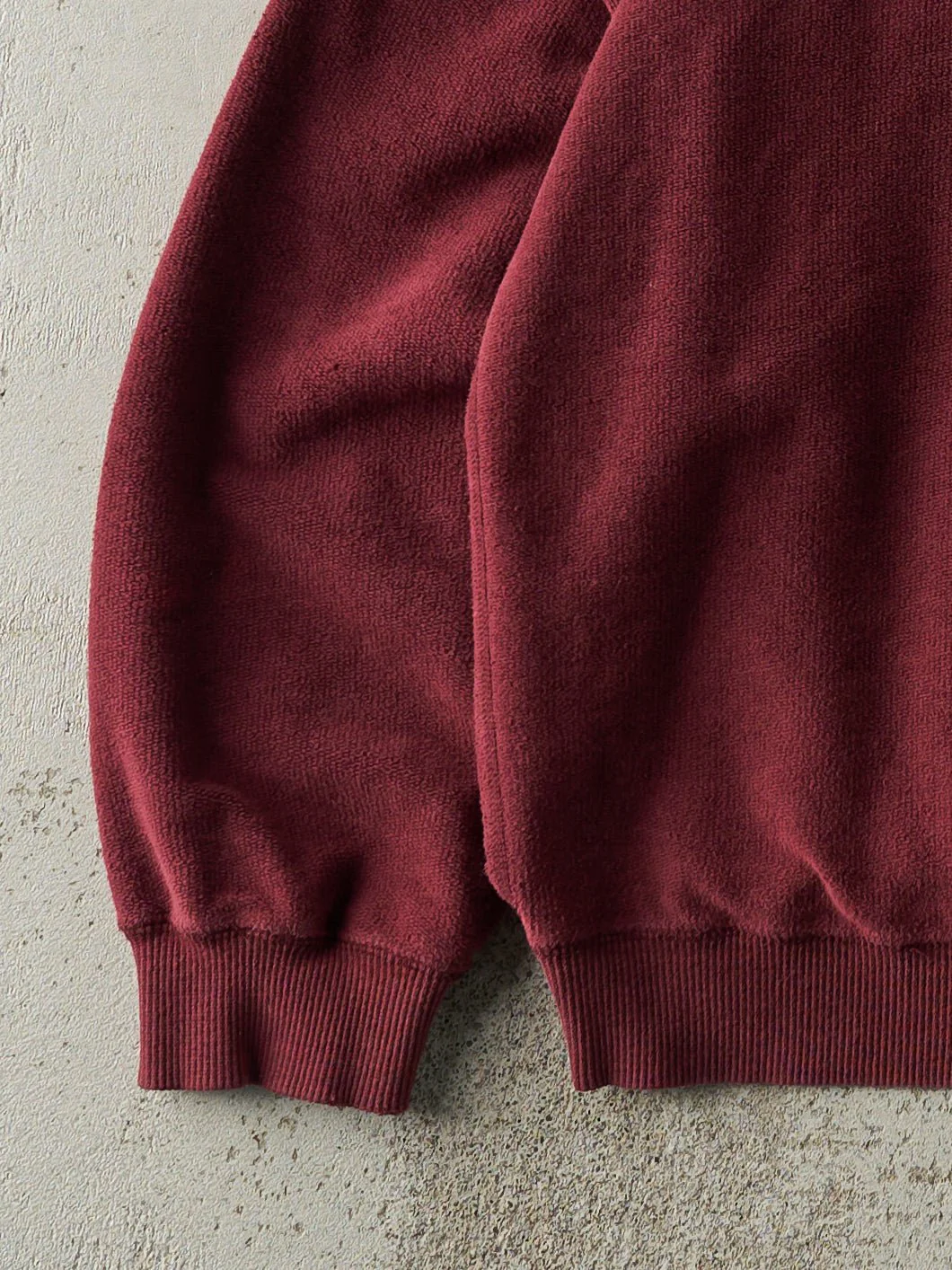 Vintage 90s Burgundy Embroidered Muskoka Inside Out Quarter Button Sweater (L/XL) - Image 3