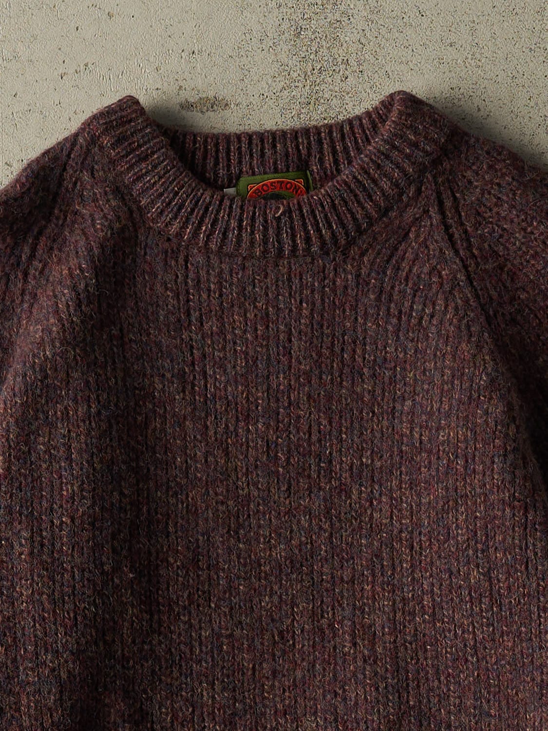 Vintage 90s Burgundy Knit (S/M) - Image 2