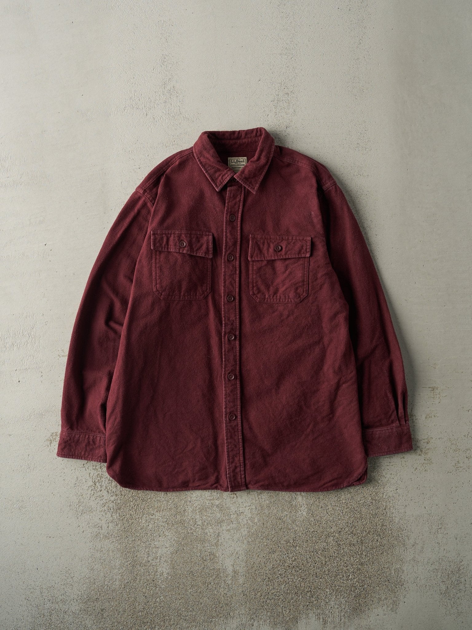 Vintage 90s Burgundy LL Bean Heavyweight Button Up (M/L)
