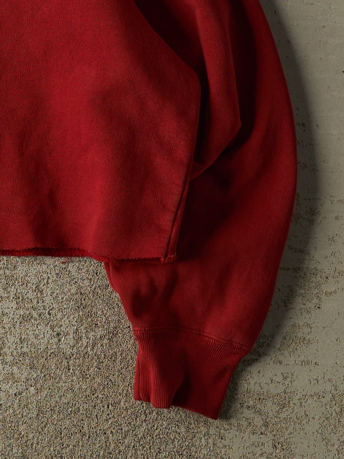 Vintage 90s Burgundy Roots Quarter Zip Cropped Sweater (XS/S) - Image 4