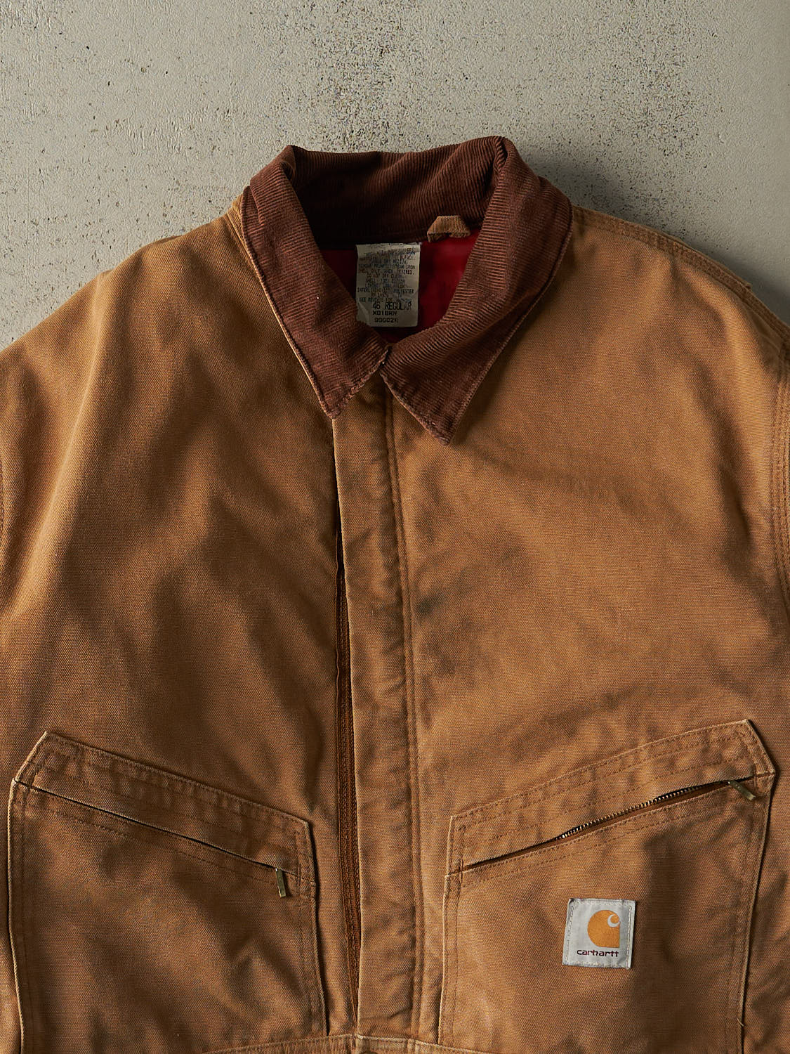 Vintage 90s Camel Carhartt Cropped Work Jacket (S/M) - Image 3