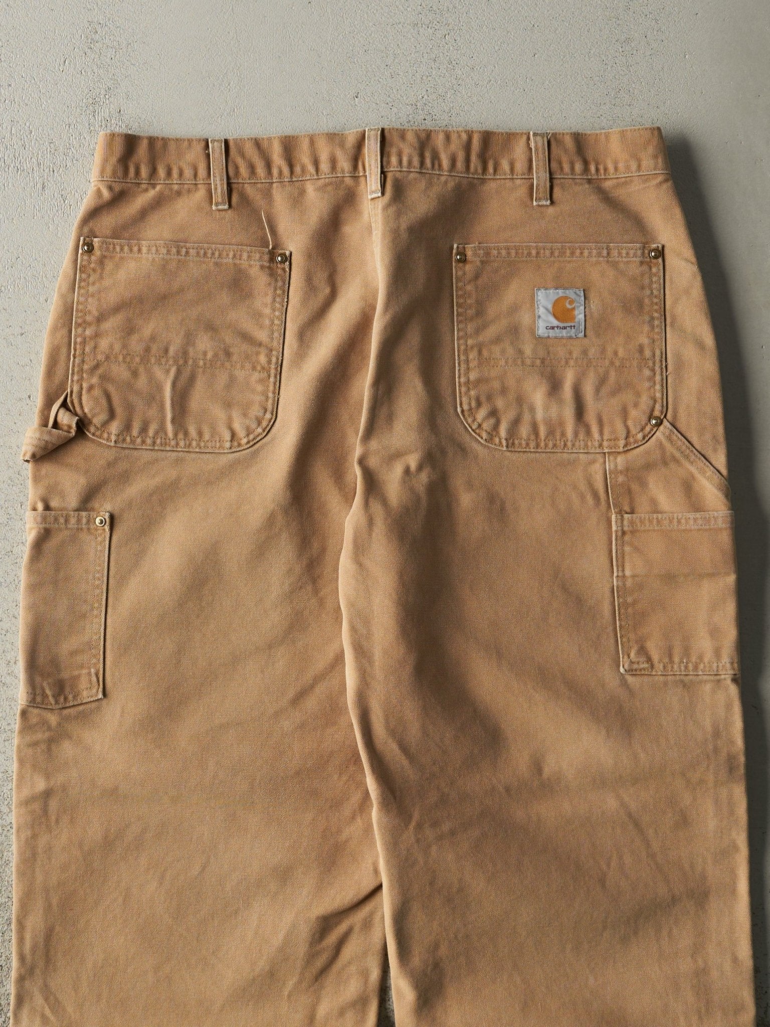 Vintage 90s Camel Carhartt Double Knee Carpenter Pants (37x29.5) - Image 5