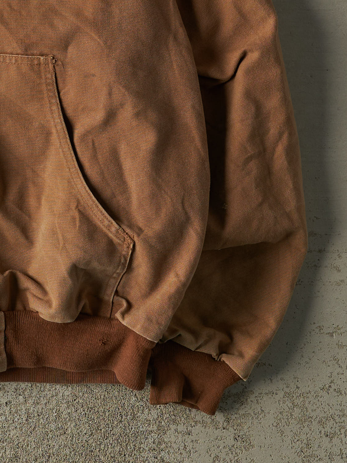 Vintage 90s Camel Carhartt Flannel Lined Hooded Active Jacket (XL) - Image 4
