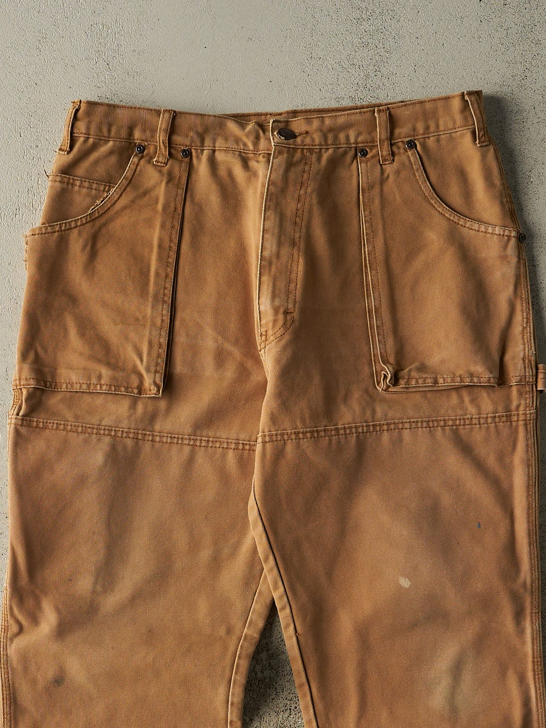 Vintage 90s Camel Dickies Double Knee L Pocket Carpenter Pants (34x28.5) - Image 3