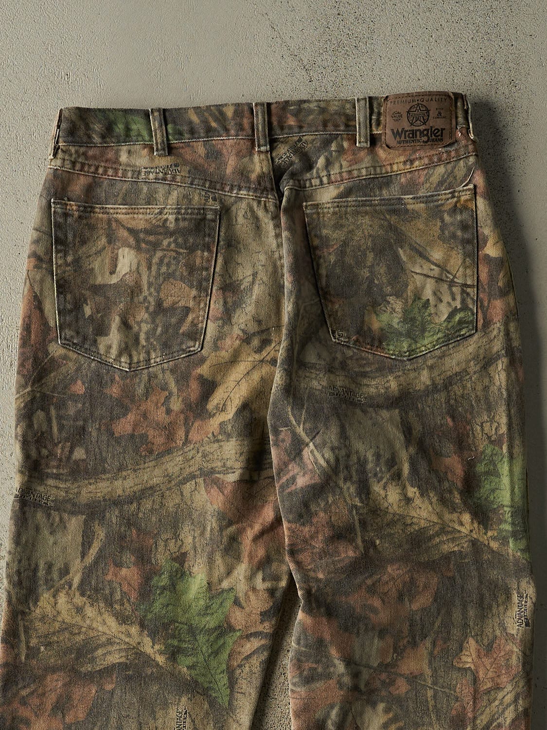 Vintage 90s Camo Wrangler x Advantage Denim Pants (34x30.5) - Image 5