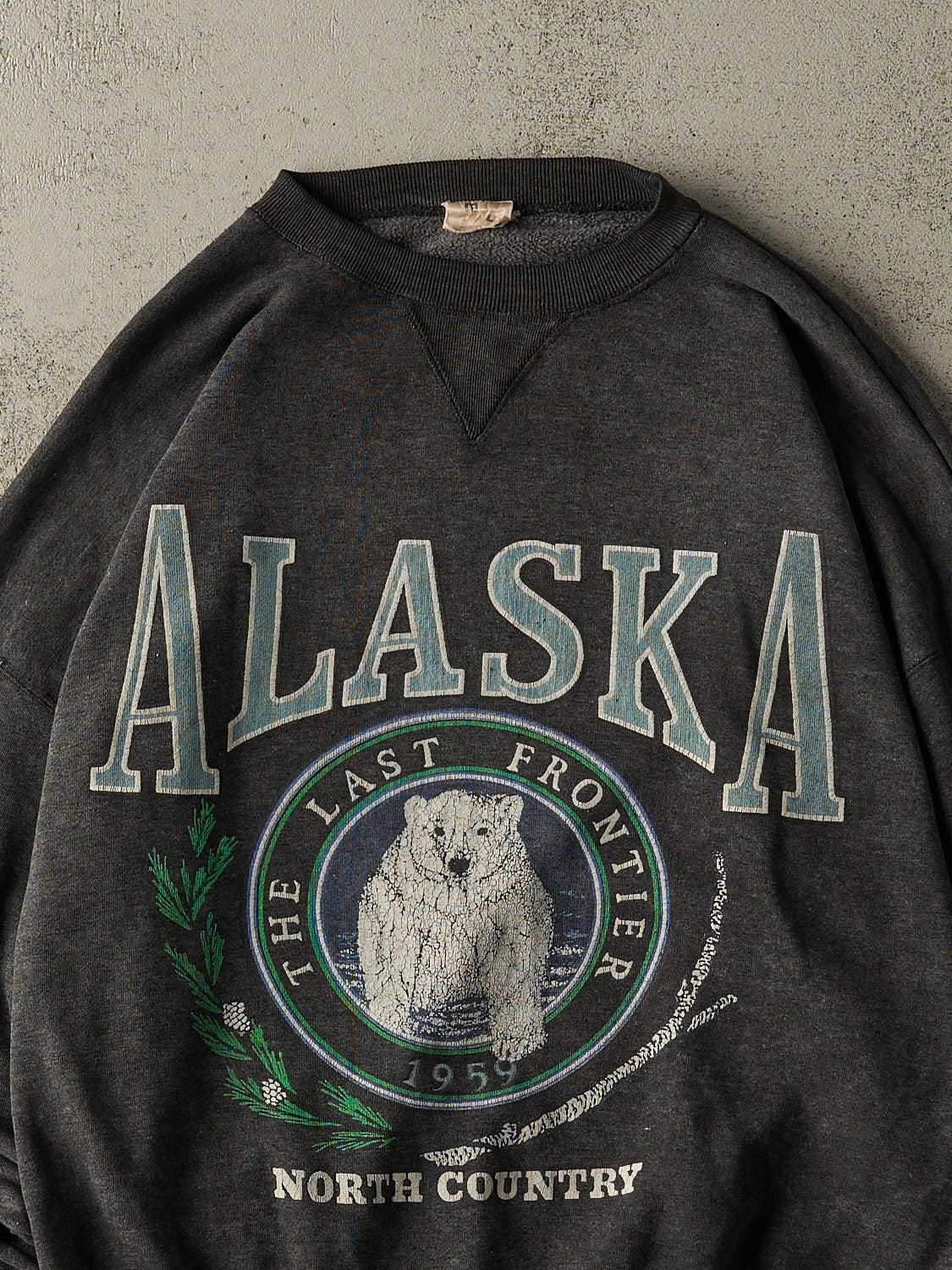 Vintage 80s Charcoal Grey Alaska Crewneck (M/L) - Image 2