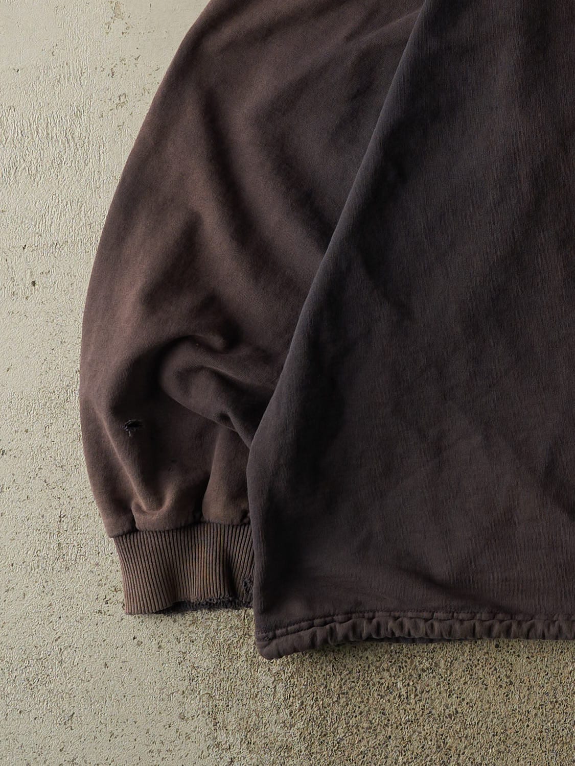 Vintage 90s Charcoal Grey Boca Quarter Zip Hoodie (XXL/XXXL) - Image 3