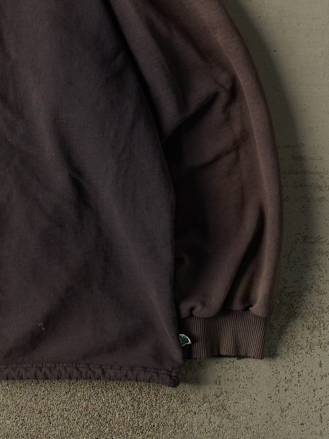 Vintage 90s Charcoal Grey Boca Quarter Zip Hoodie (XXL/XXXL) - Image 4