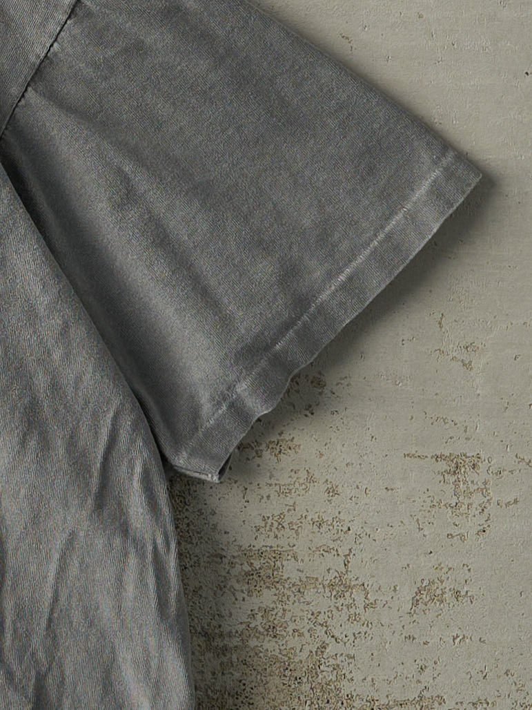 Vintage 90s Charcoal Grey Bum Athletic Single Stitch Tee (L) - Image 3