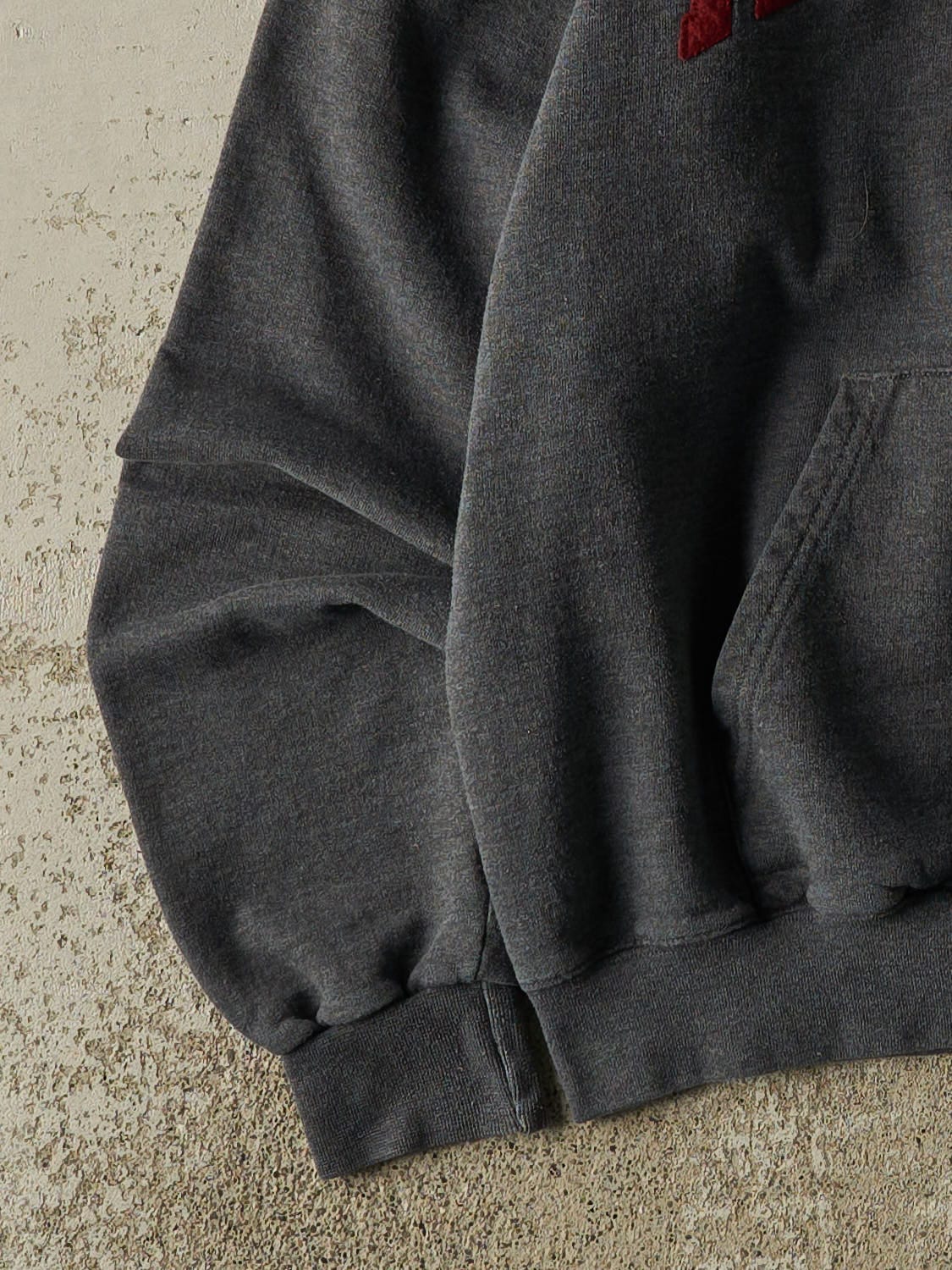 Vintage 90s Charcoal Grey Champion Harvard Embroidered Hoodie (S/M) - Image 3