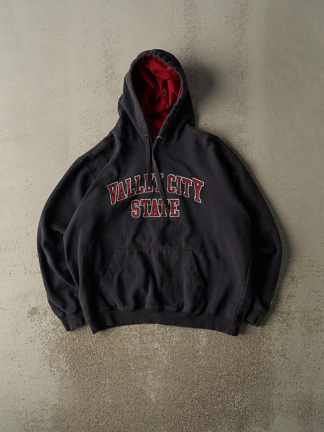 Vintage Y2K Faded Black Champion Valley City State Hoodie (L)