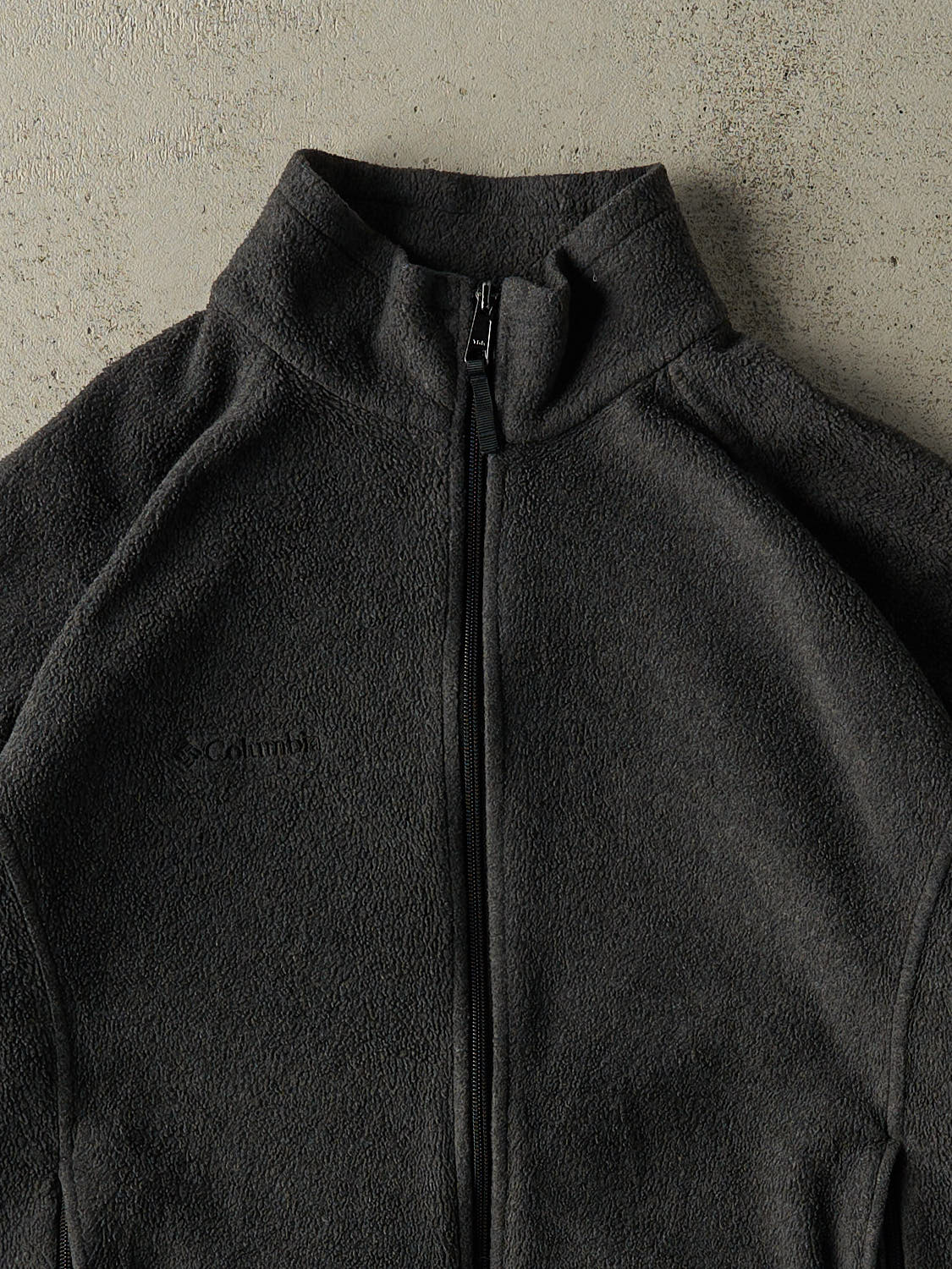 Vintage 90s Charcoal Grey Columbia Embroidered Zip Up Fleece (M/L) - Image 2