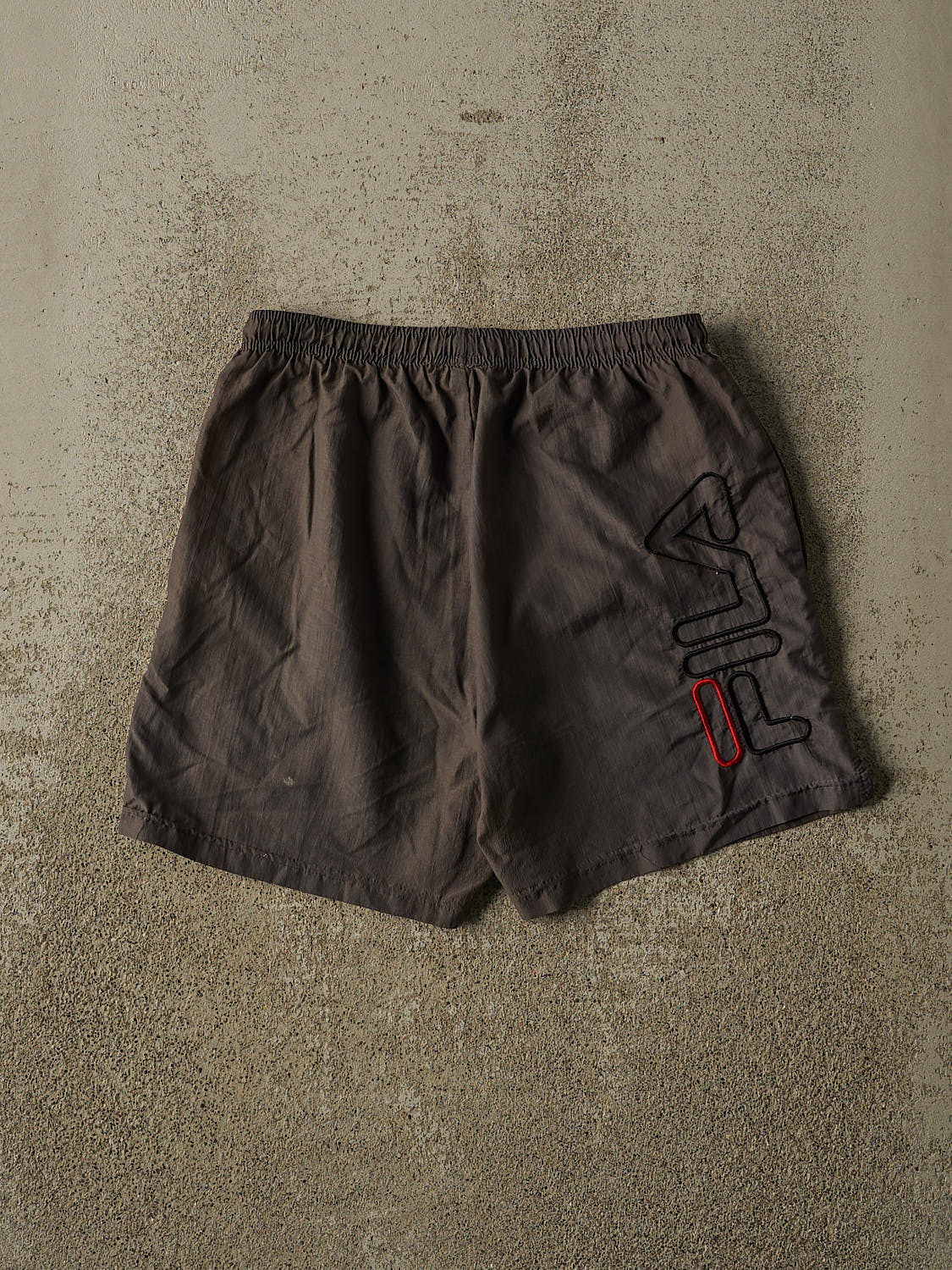 Vintage 90s Charcoal Grey Fila Track Shorts (27x5) - Image 2