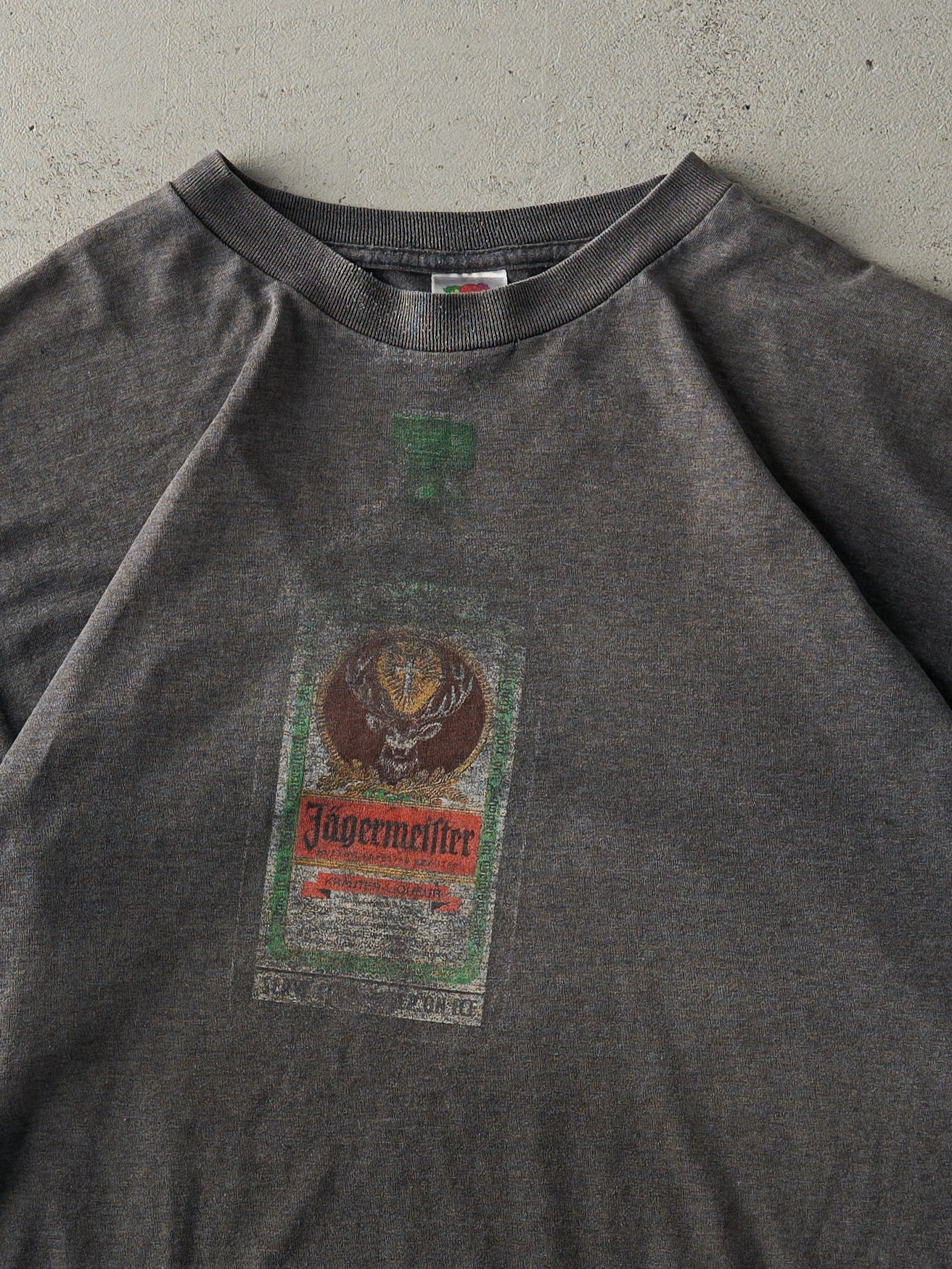 Vintage 90s Faded Grey Jagermeister Tee (M/L) - Image 3