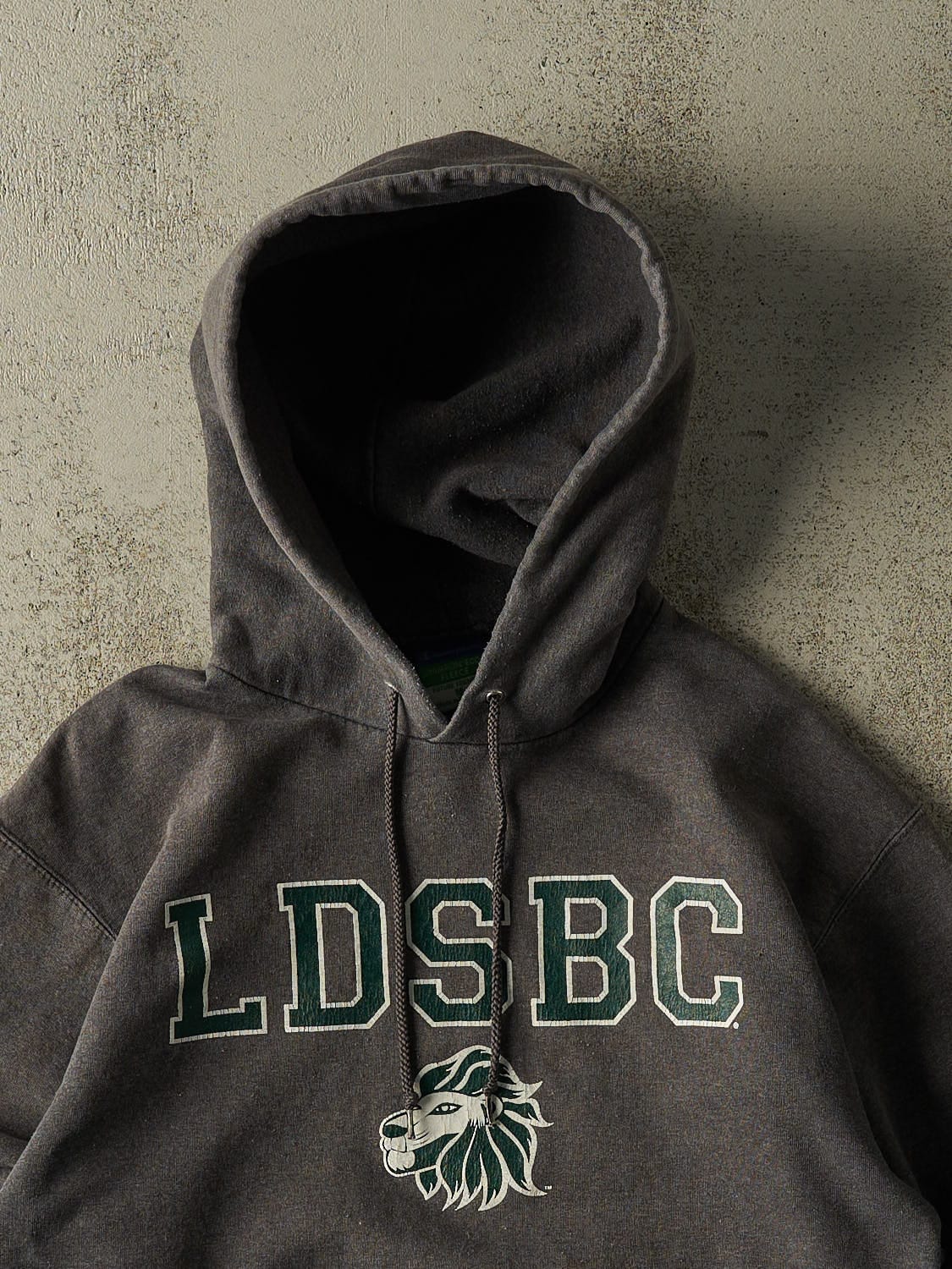 Vintage Y2K Charcoal Grey LDSBC Hoodie (S/M) - Image 2