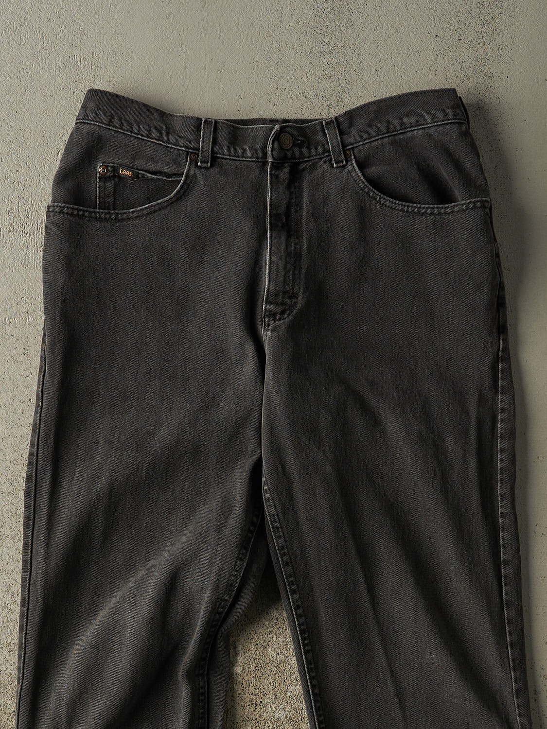 Vintage 90s Charcoal Grey Lee Denim Pants (34x33) - Image 3