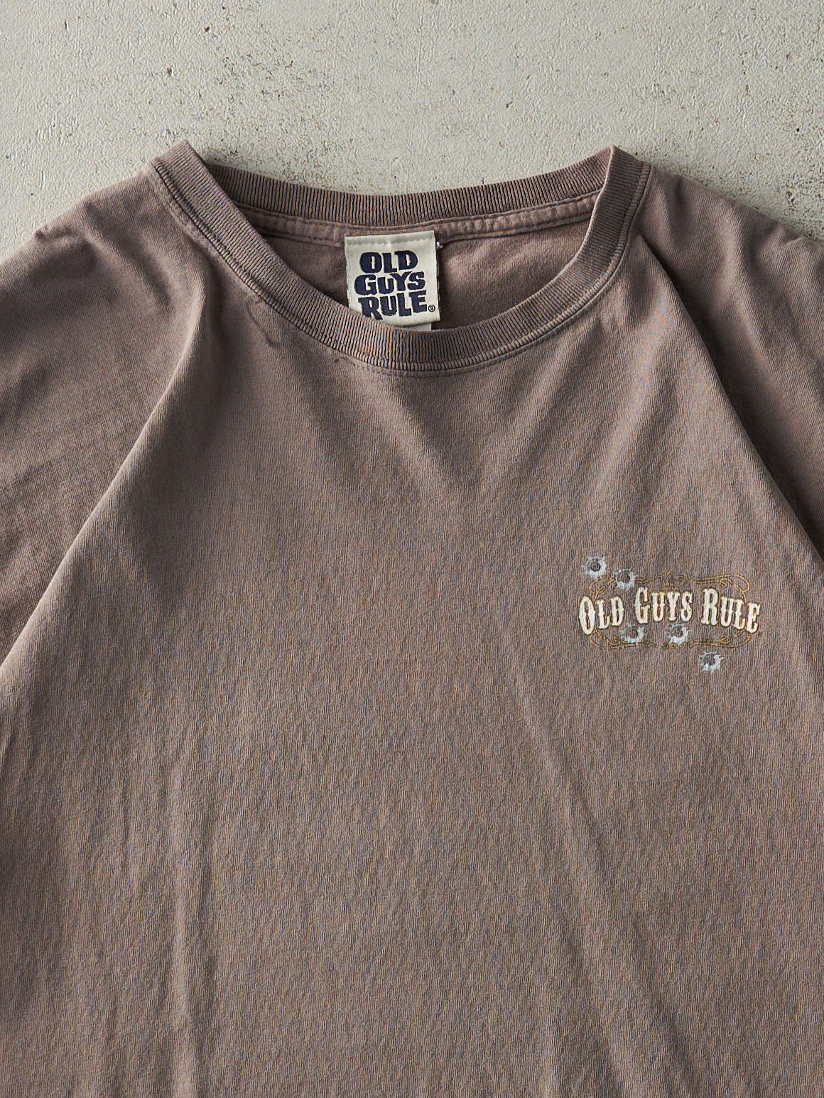 Vintage 90s Charcoal Grey Old Guys Rule Tee (M/L) - Image 3