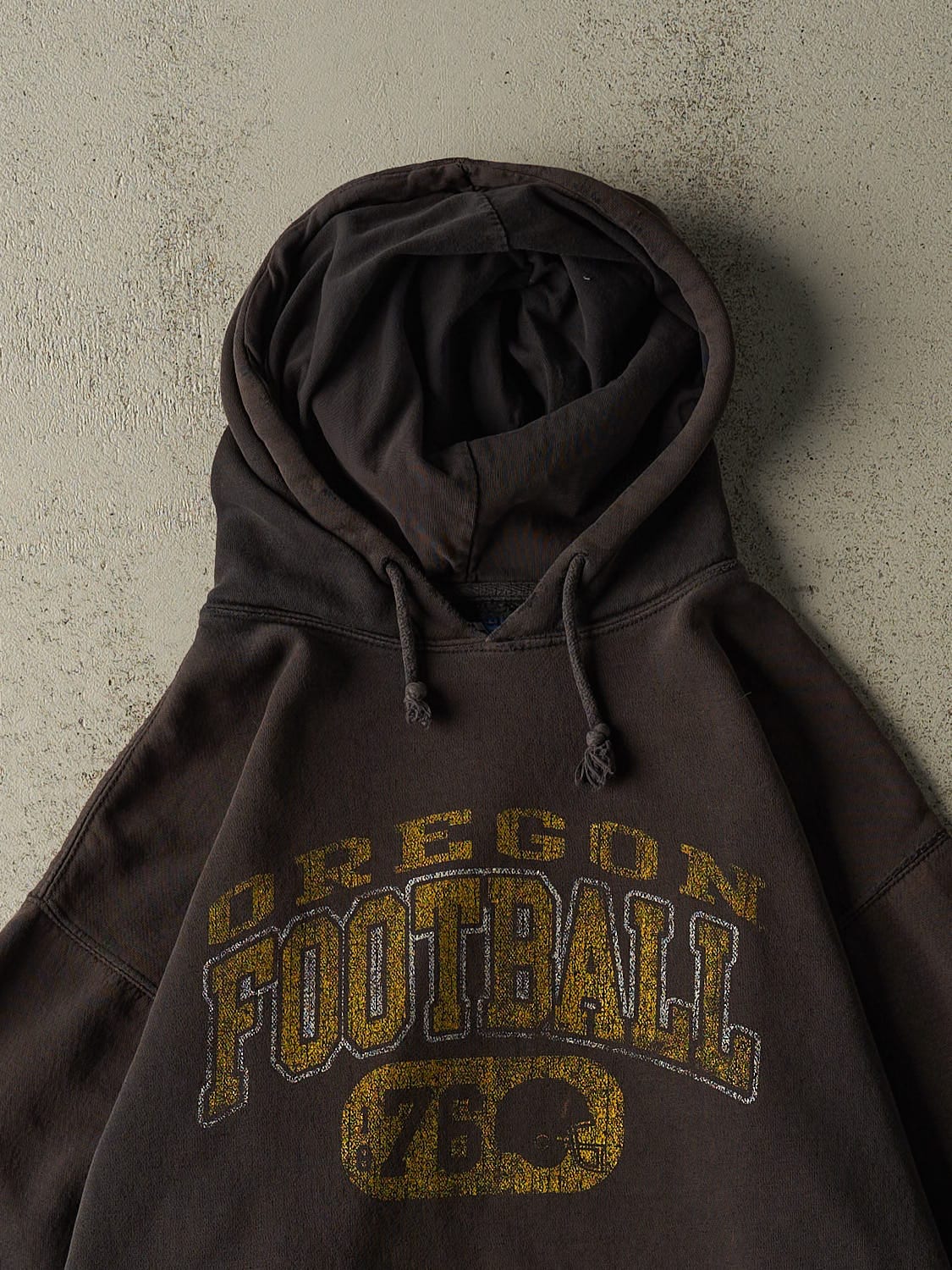 Vintage 90s Charcoal Grey Oregon Football Hoodie (L/XL) - Image 2