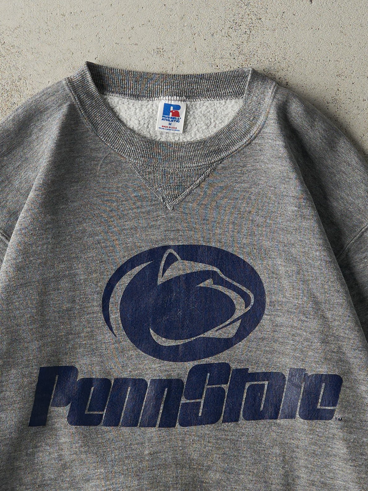 Vintage 90s Charcoal Grey Penn State University Crewneck (M) - Image 2
