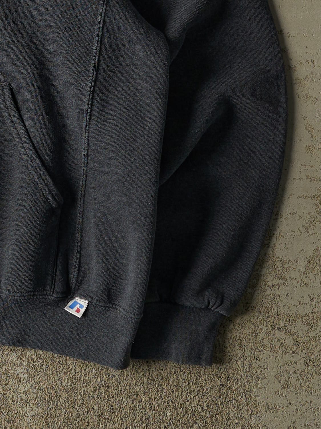 Vintage Y2K Charcoal Grey Russell Athletic Vikings Hoodie (S/M) - Image 4