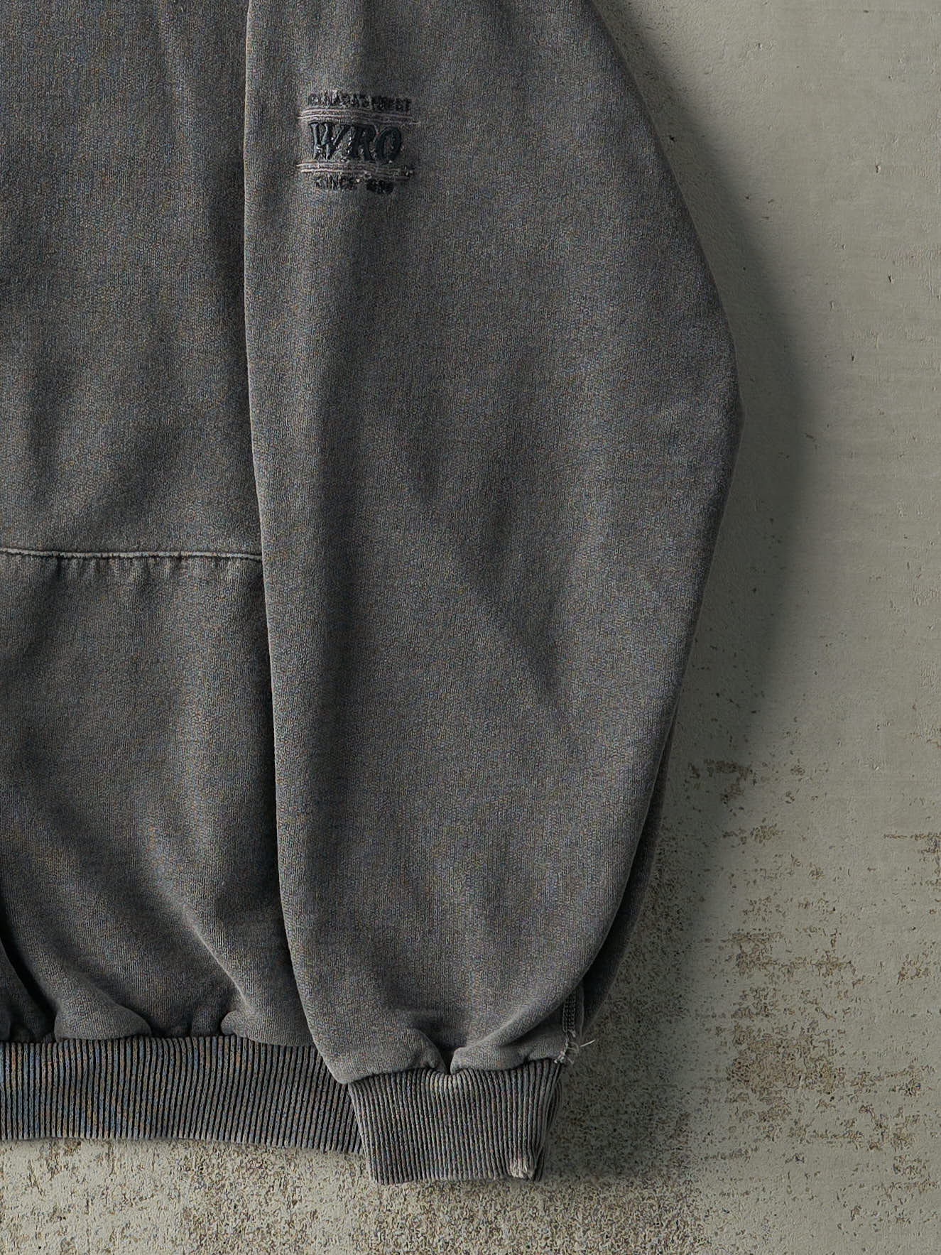 Vintage 90s Charcoal Grey Wind River Embroidered Logo Hoodie (L/XL) - Image 3