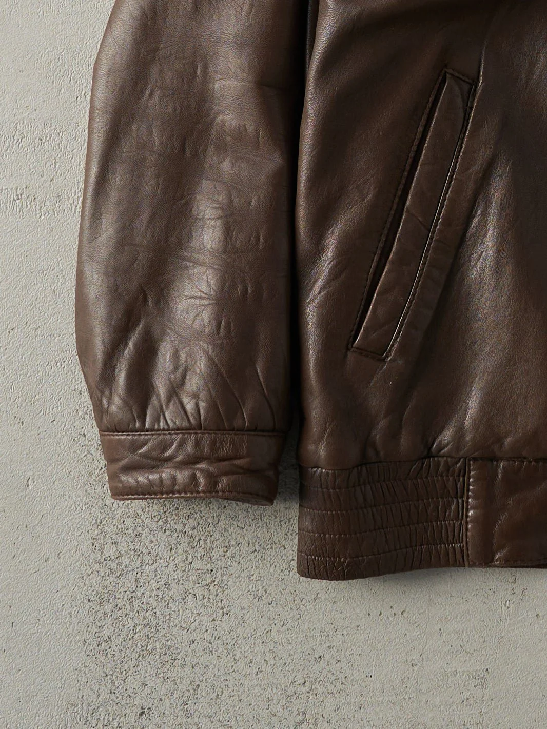 Vintage 90s Chocolate Brown Leather Jacket (XS) - Image 3