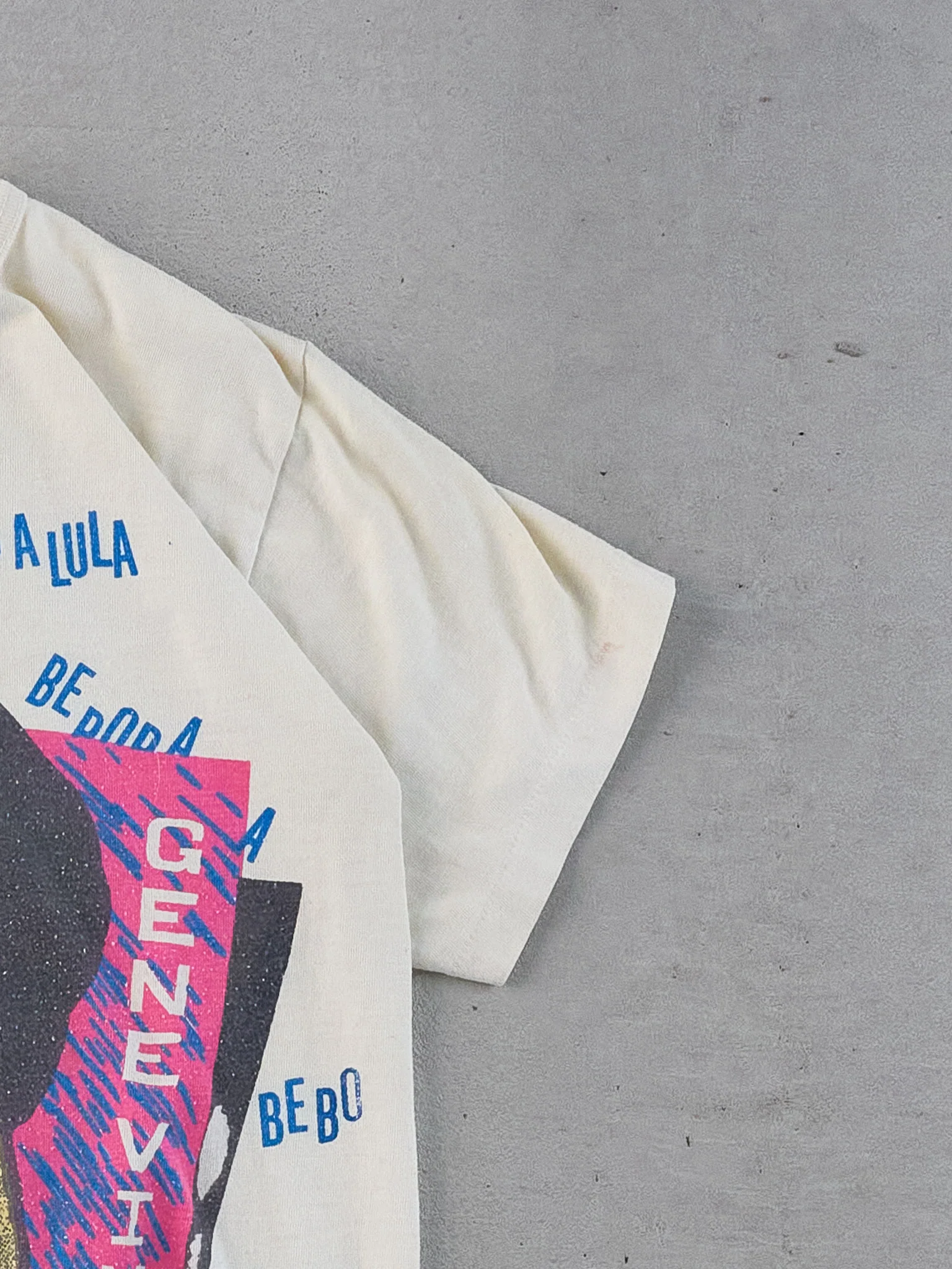 Vintage 80s Cream Single Stitched Gene Vincent Graphic Tee (XS) - Image 3