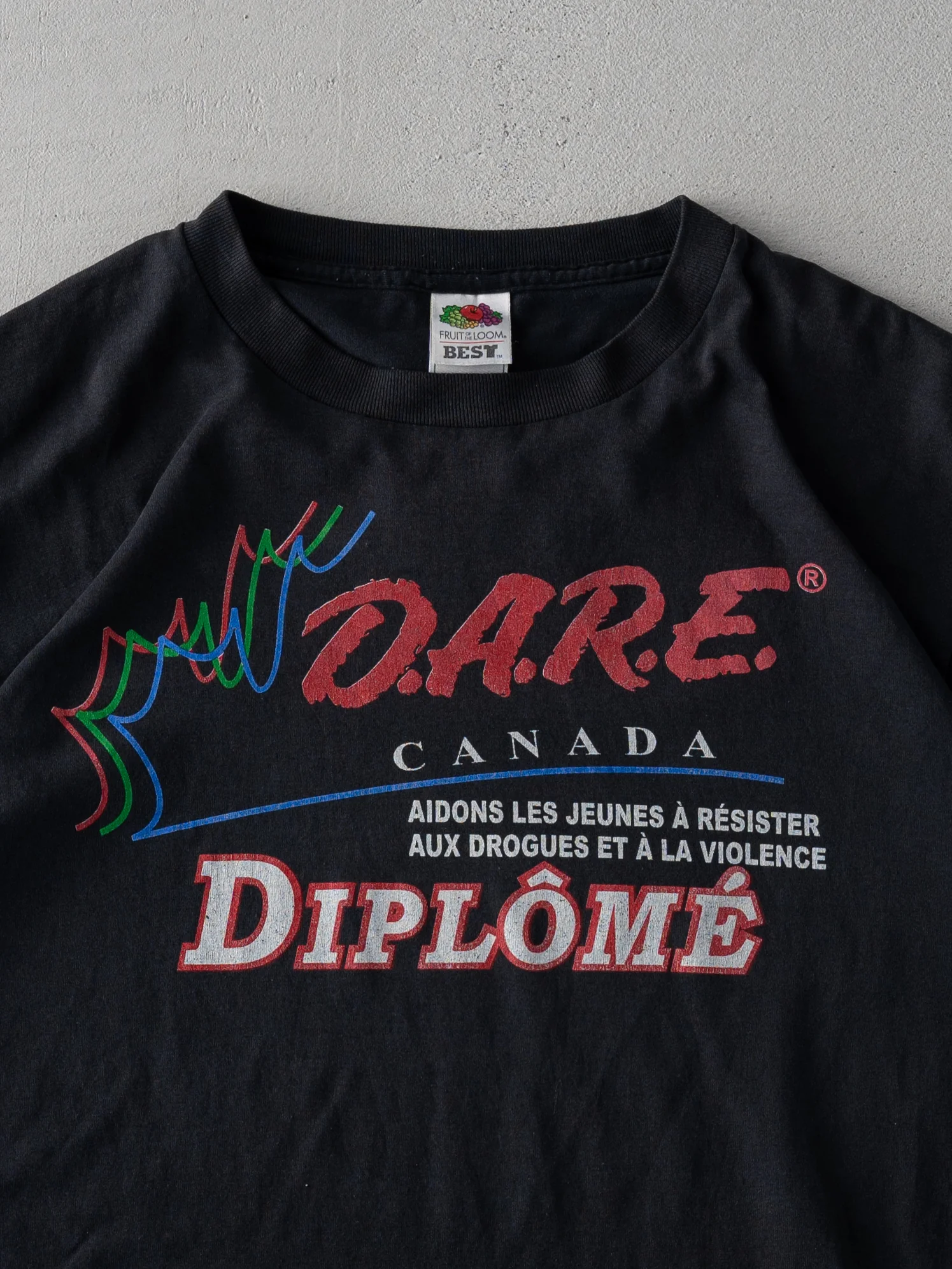 Vintage 90s D.A.R.E French Canada Graphic Tee (M/L) - Image 2