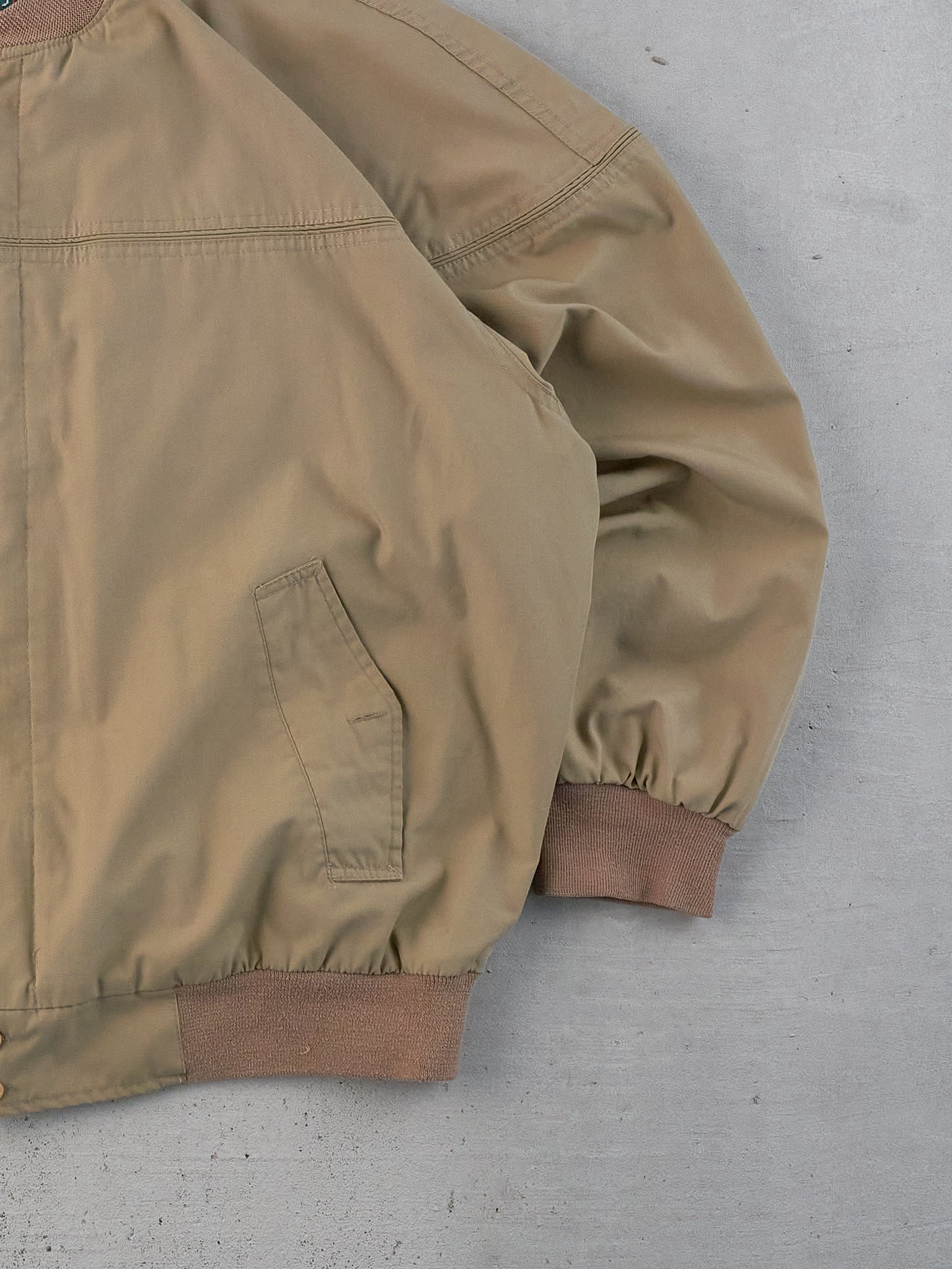 Vintage 90s Dark Beige Boulavard Light Bomber Jacket (XL) - Image 3