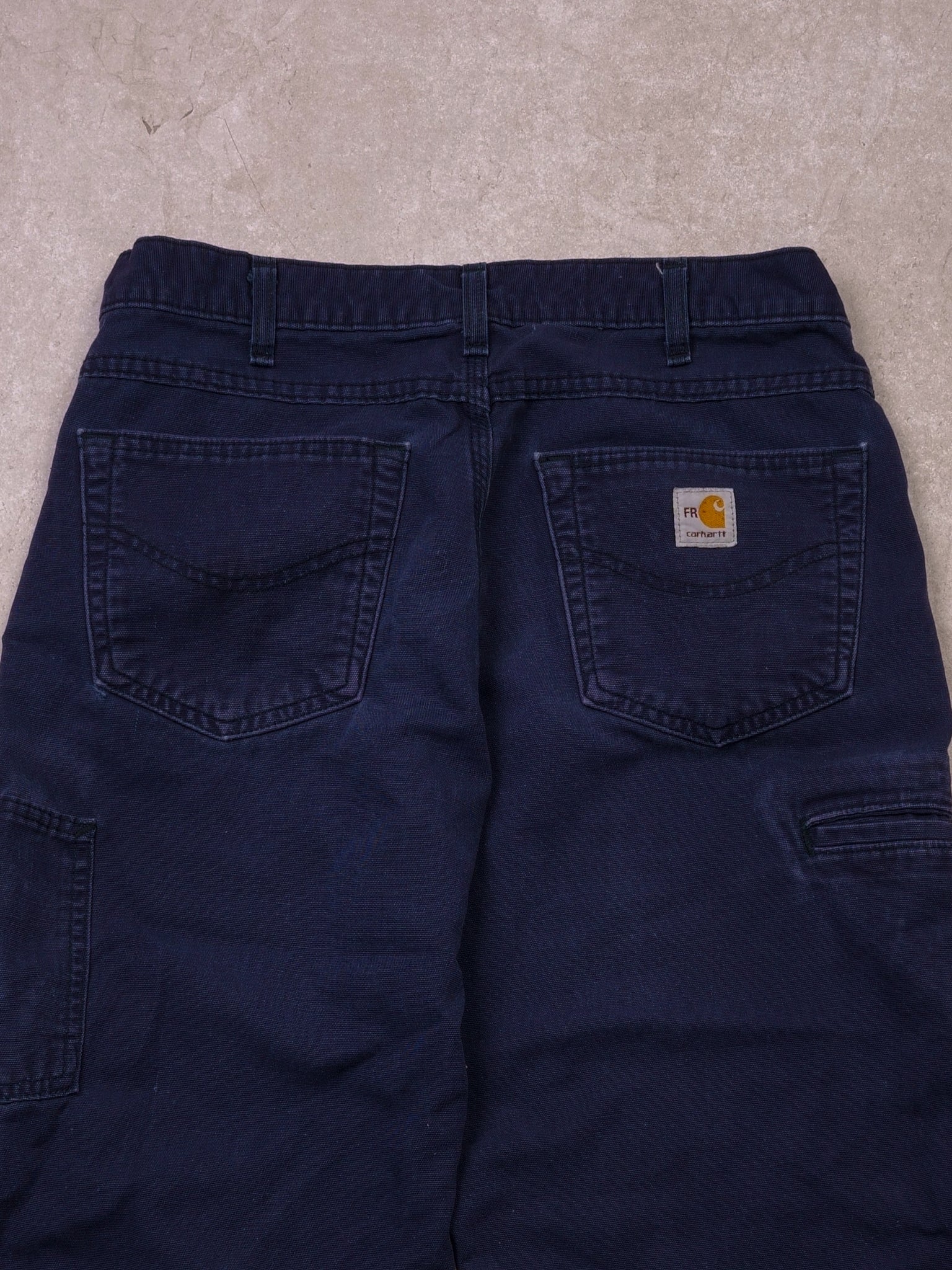 Vintage 90s Dark Blue Carhartt Carpenter Pants (32x30) - Image 4